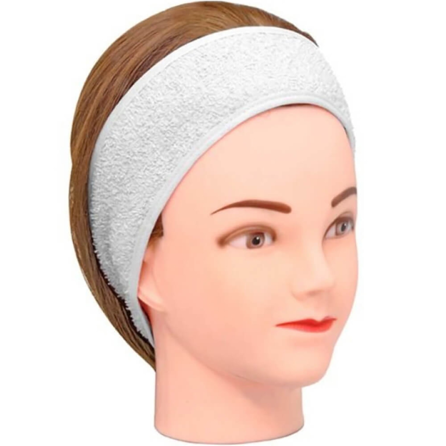 Santa Clara com Velcro Branca - Faixa Atoalhada para Cabelo