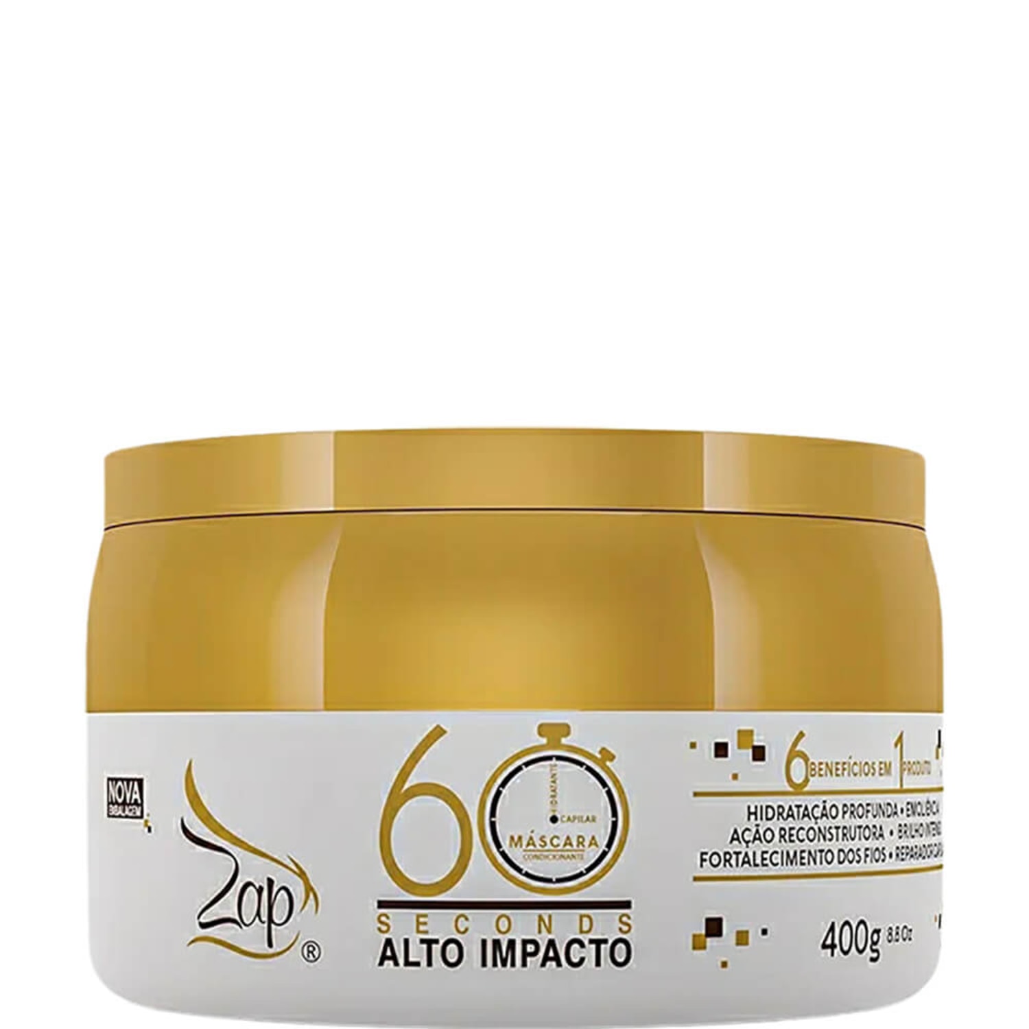 Zap 60 Seconds Alto Impacto - Máscara Capilar 400g