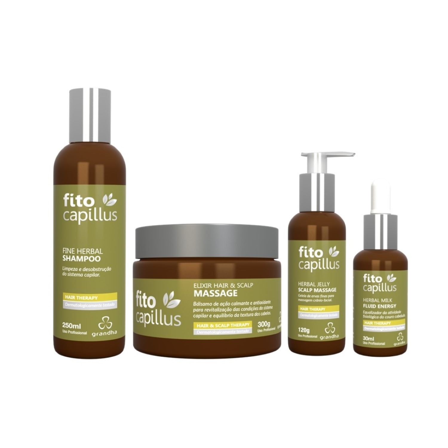 Kit Grandha Fito Capillus Herbal Tratamento Para o Couro Cabeludo (4 Produtos)