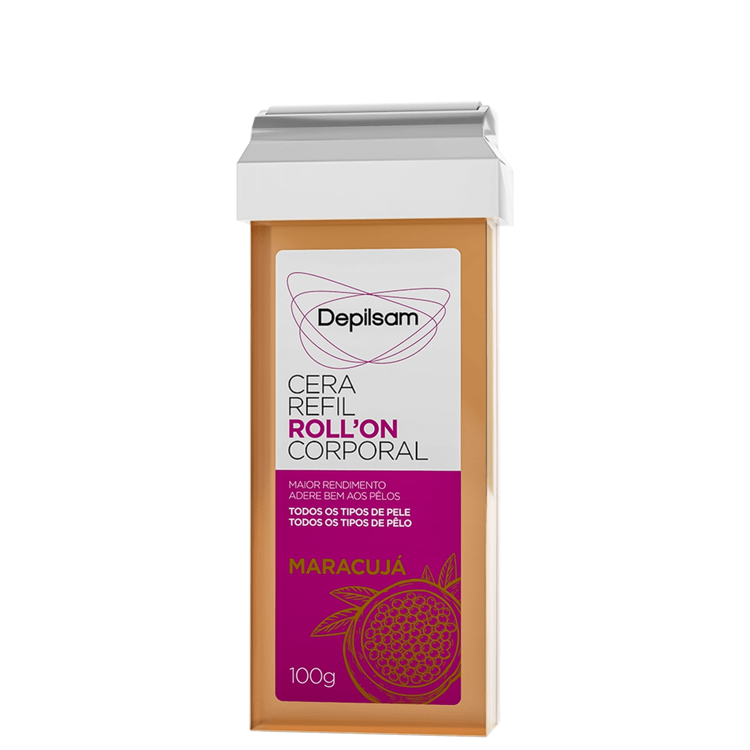 Depilsam Maracujá Refil - Cera Depilatória Roll-On 100g