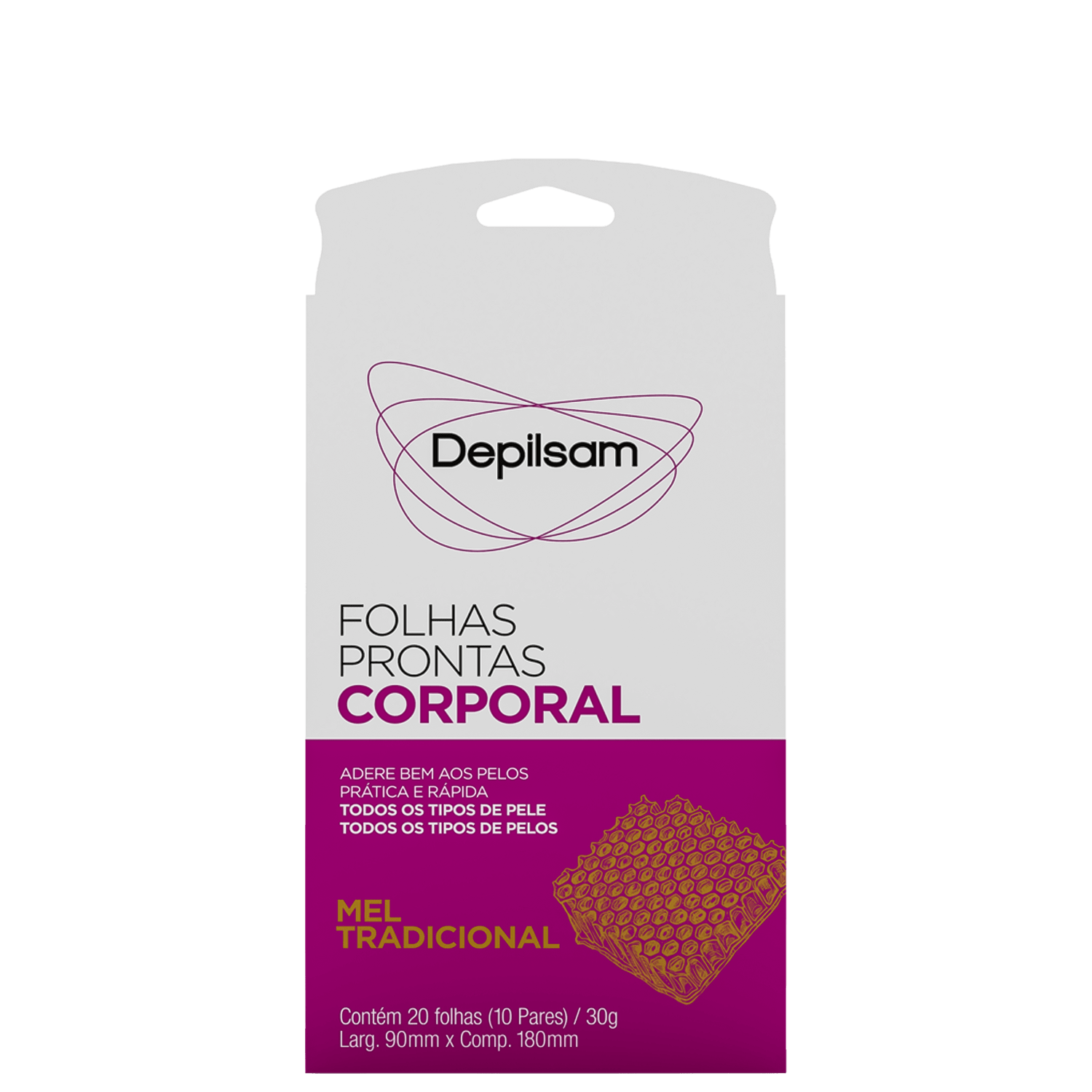 Depilsam Mel Tradicional - Folhas Depilatórias Corporais (20 Unidades)