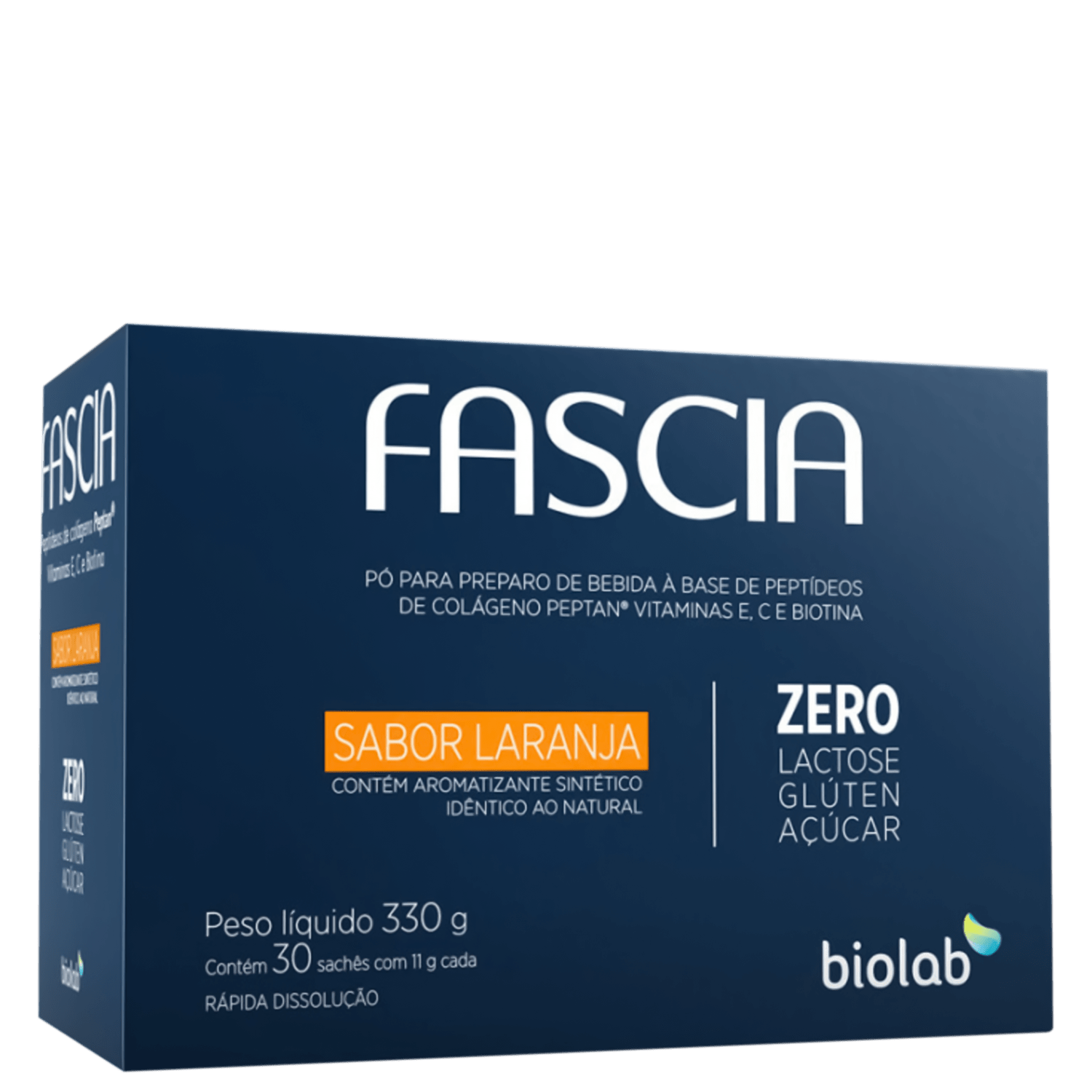 Biolab Fascia Sabor Laranja - Suplemento Alimentar em Pó (30 Sachês)
