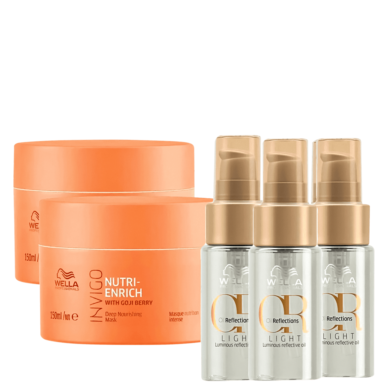 Kit Wella Professionals Nutri-Enrich Oil Reflections Light Quinteto (5 Produtos)