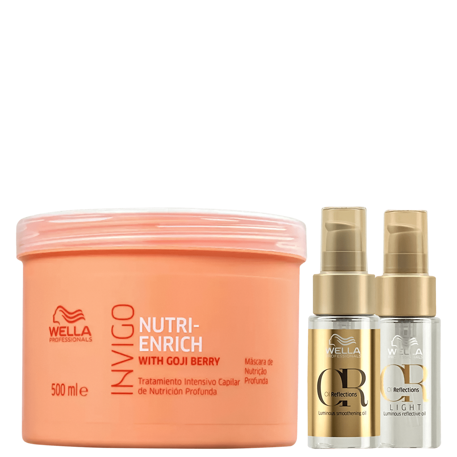 Kit Wella Professionals Invigo Nutri-Enrich Oil Reflections + Oil Light (3 Produtos)