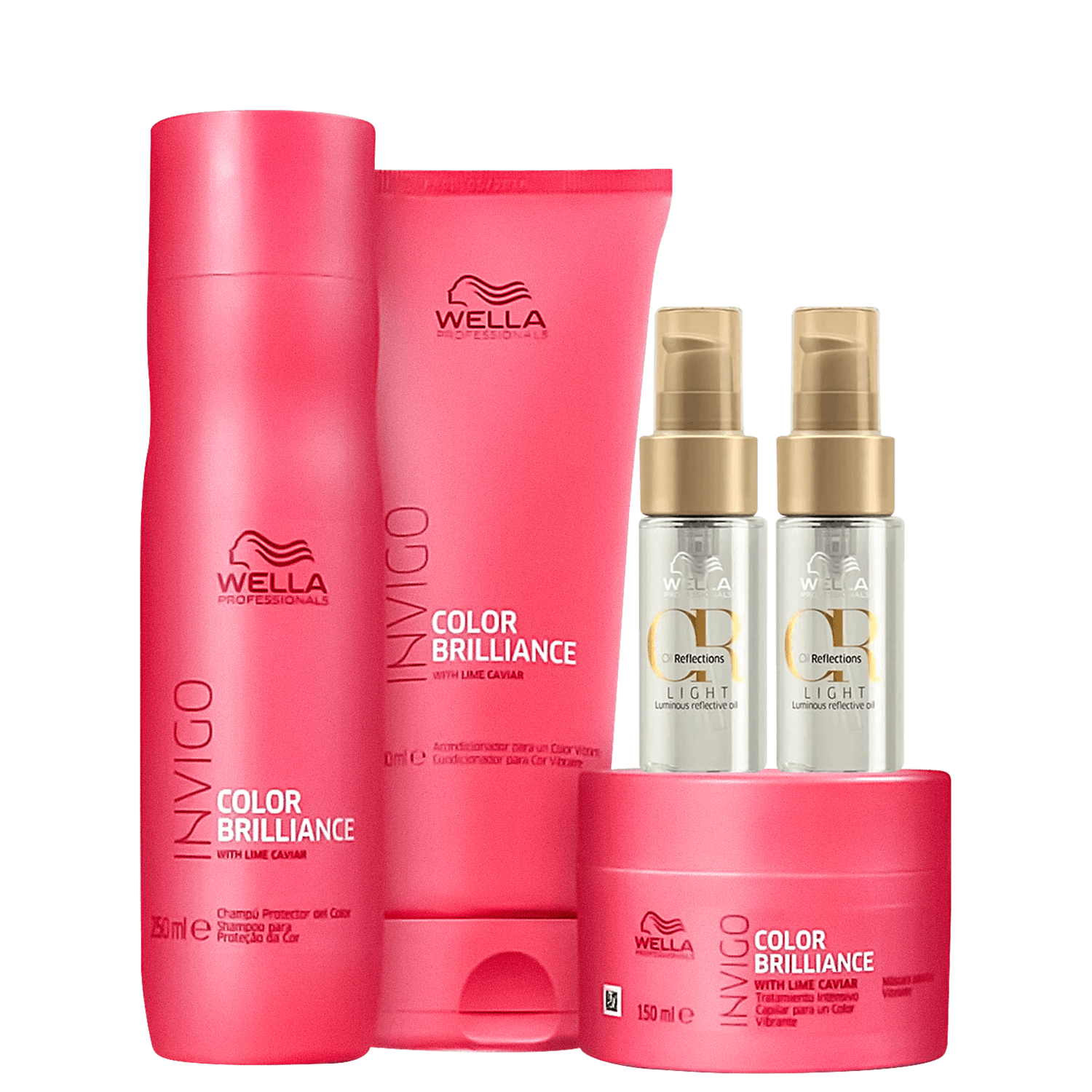 Kit Wella Professionals Invigo Color Brilliance Oil Reflections Light Cor Radiante (5 Produtos)