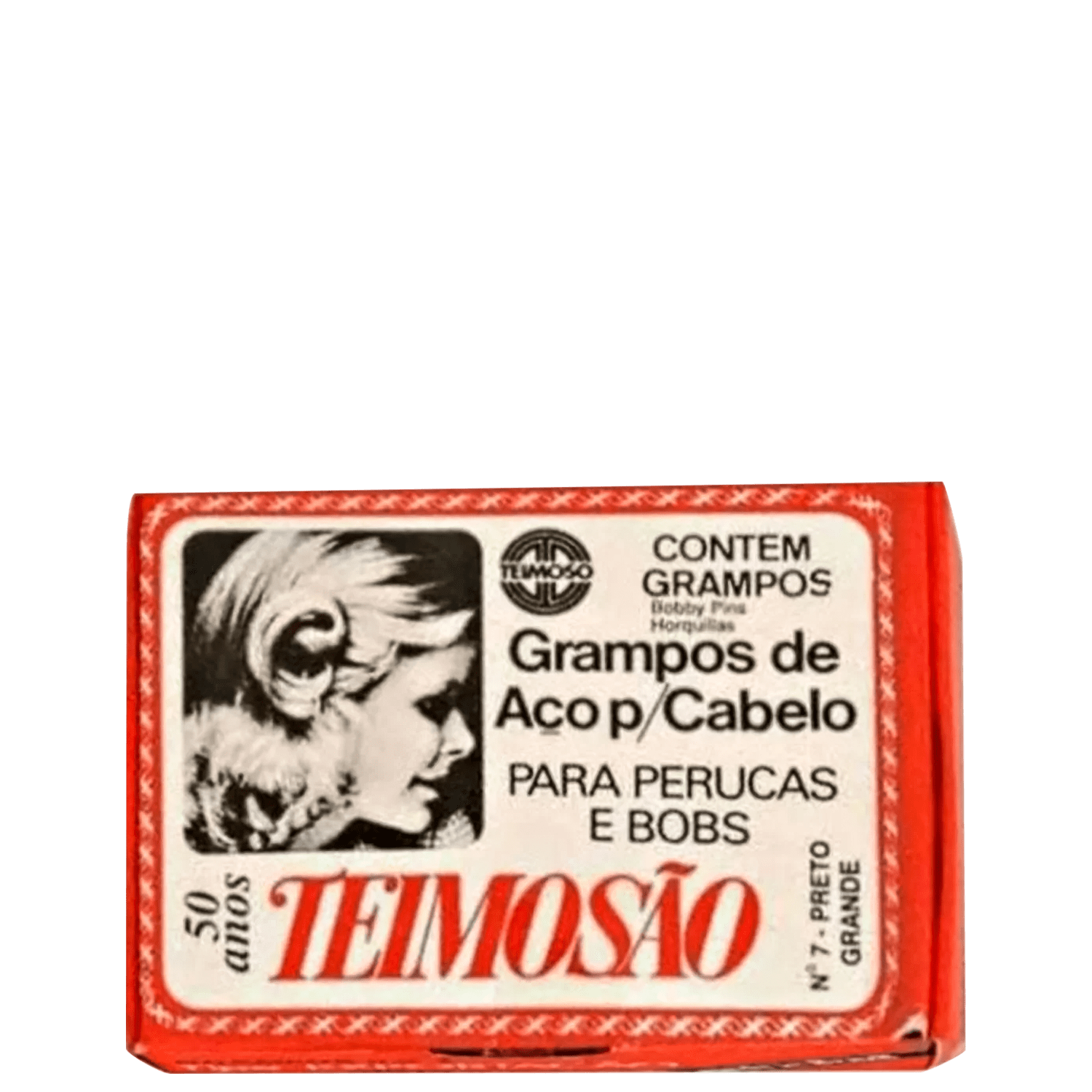 TEIMOSO Nº7 Preto - Grampos De Cabelo (100 Unidades)