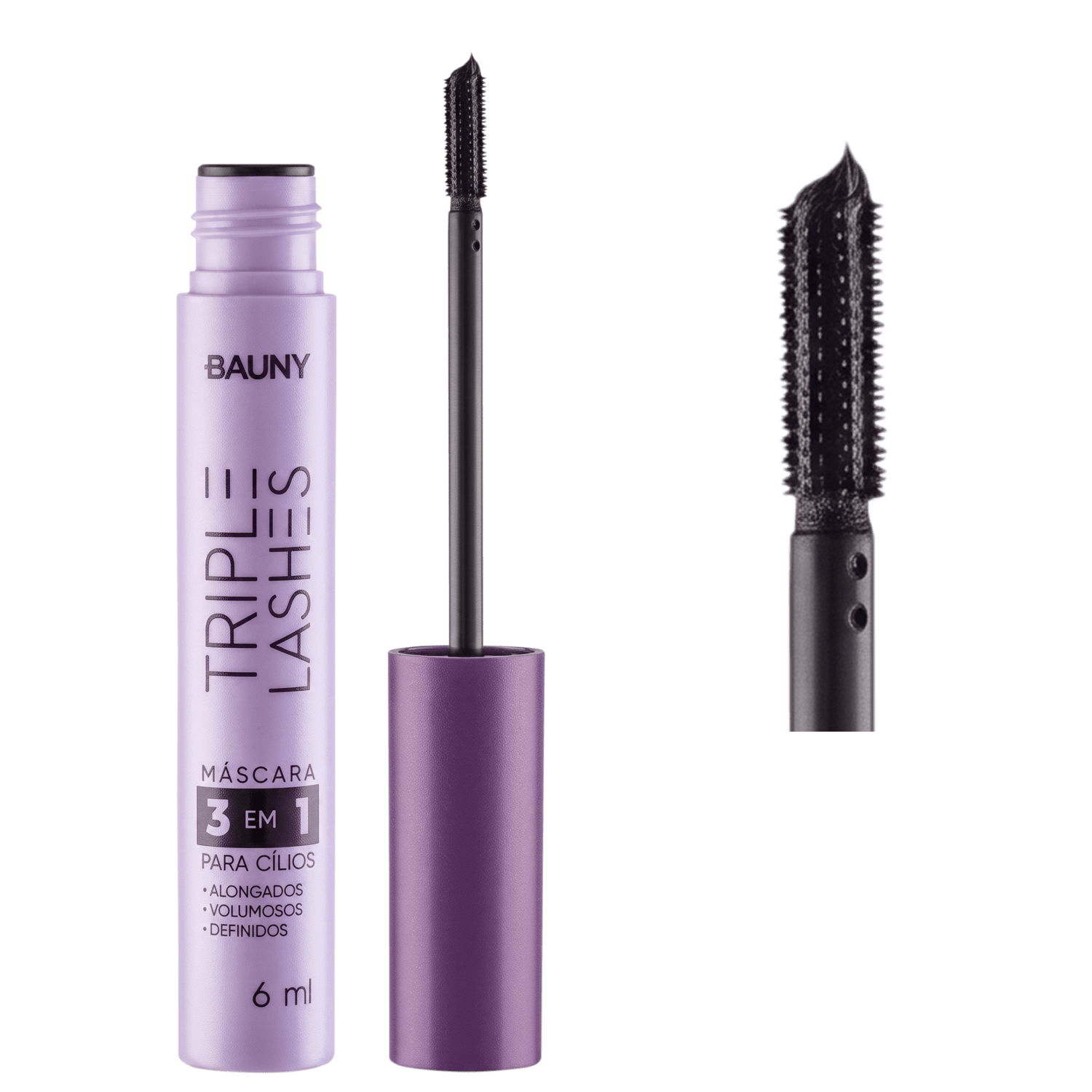Bauny - Máscara de cílios Volume e Alongamento Triple Lashes - 6ml