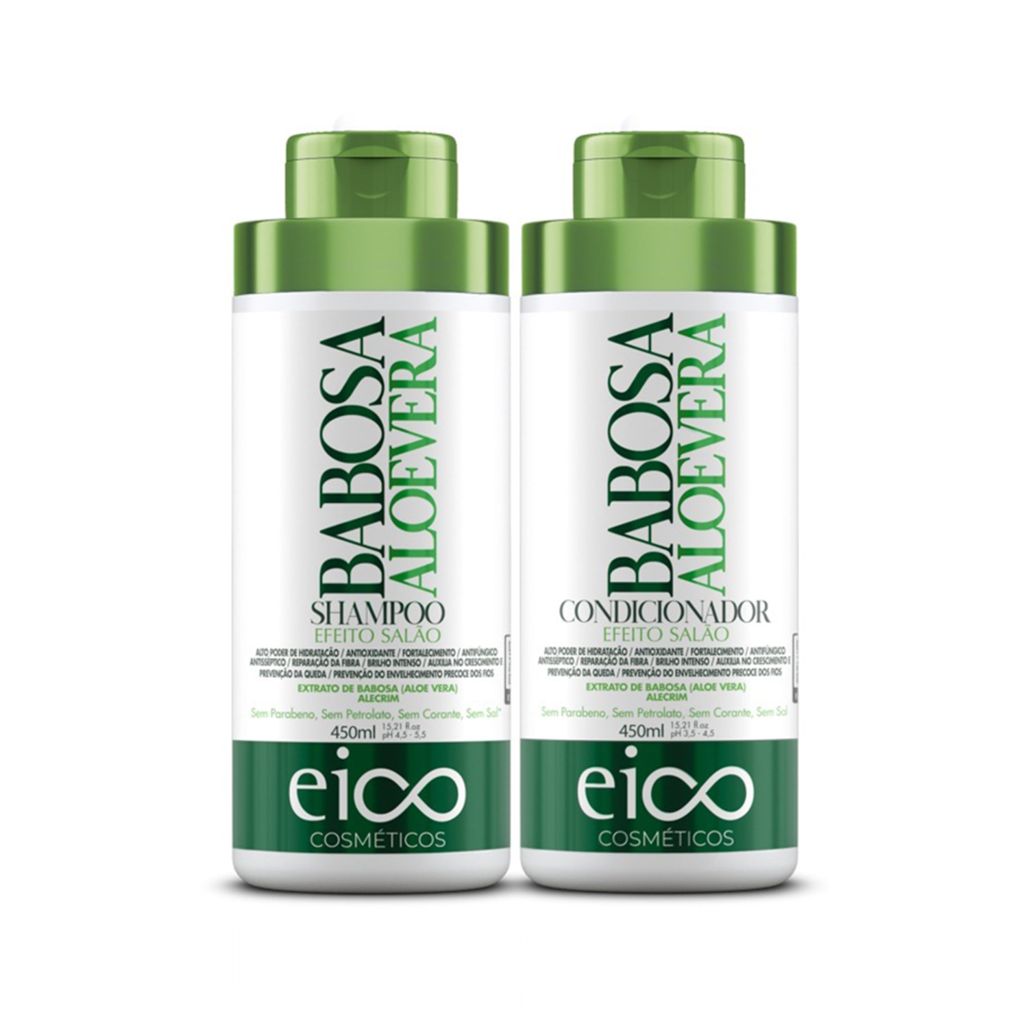 Kit Eico Amo Babosa - Shampoo 450ml + Condicionador 450ml