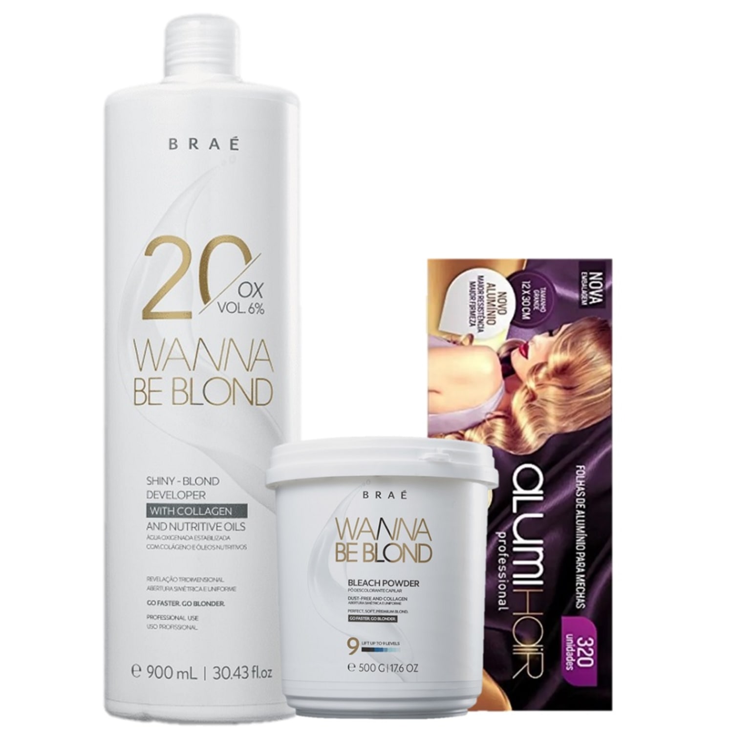 Kit Braé Wanna Be Blond Cabelos Macios (3 Produtos)