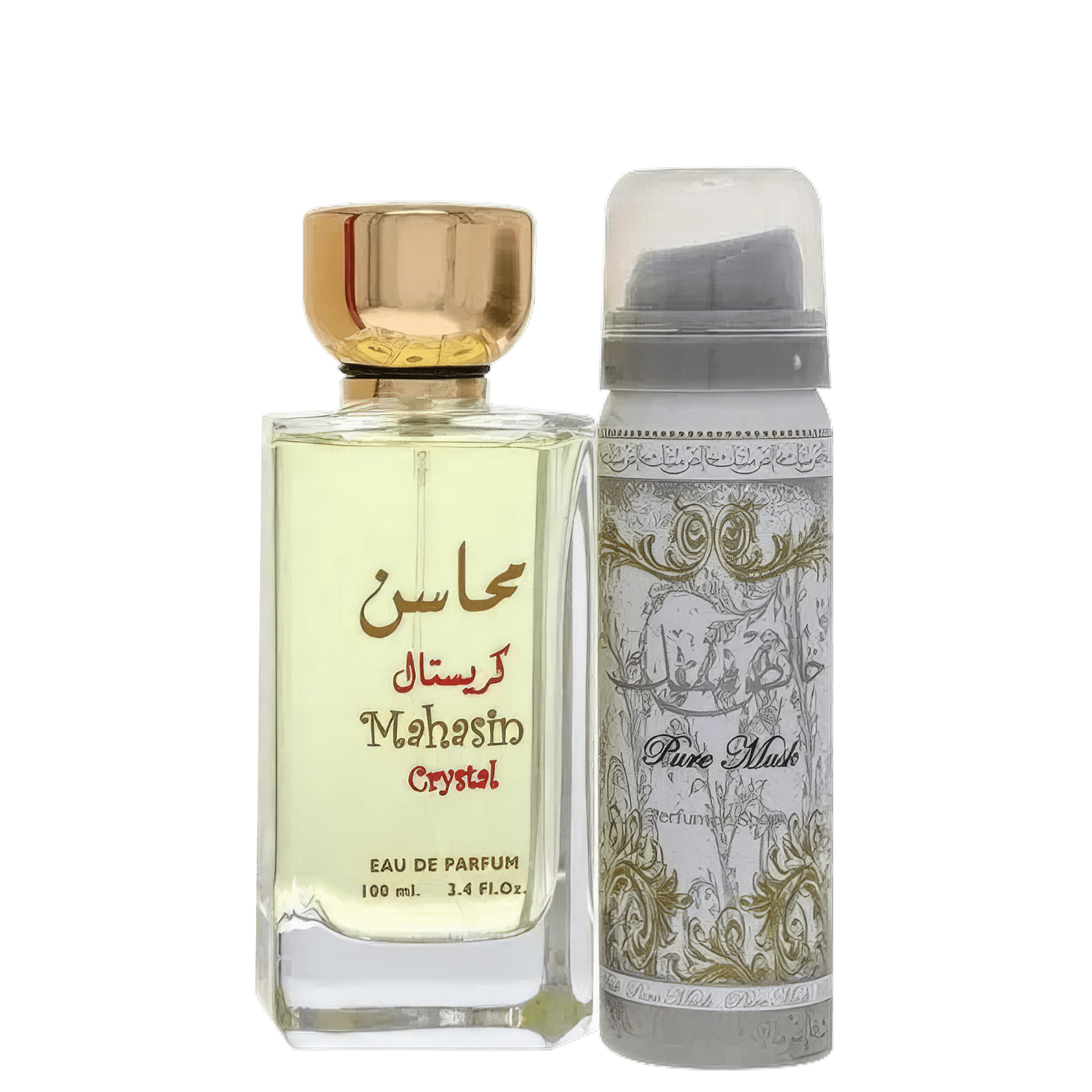 Conjunto Mahasin Crystal Lattafa Feminino - Eau de Parfum 100ml + Desodorante Spray 50ml