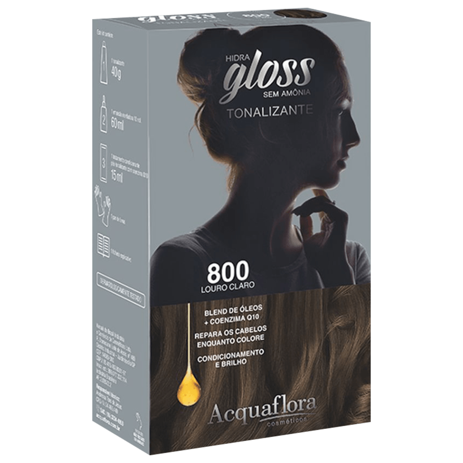 Kit Acquaflora Hidra Gloss 800 Louro Claro - Tonalizante