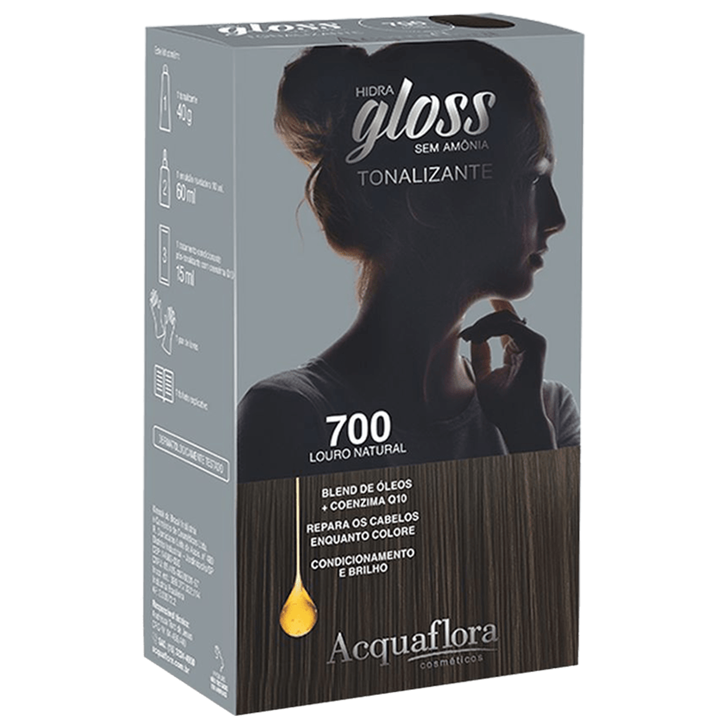 Kit Acquaflora Hidra Gloss 700 Louro Natural - Tonalizante