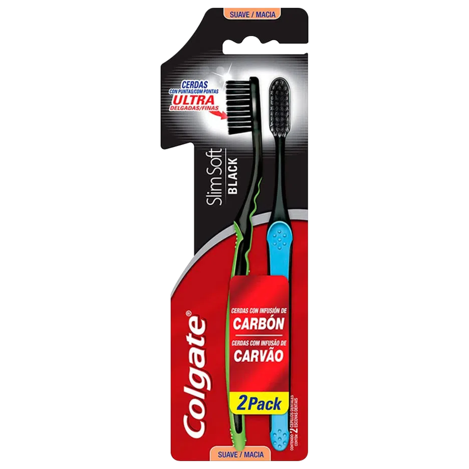 Colgate Slim Soft Black - Escova de Dente (2 Unidades)