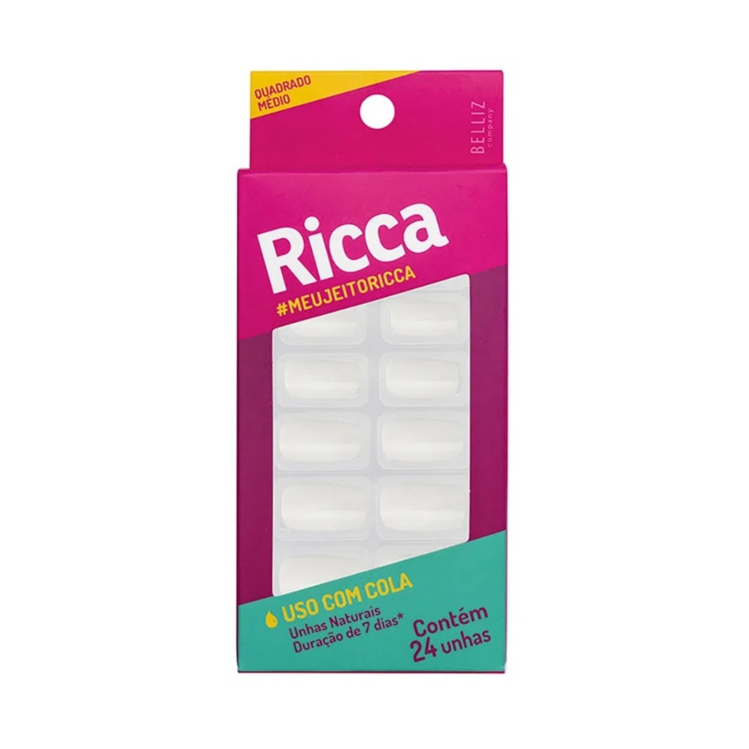 Ricca #MeuJeitoRica - Unhas Postiças (24 Unidades)