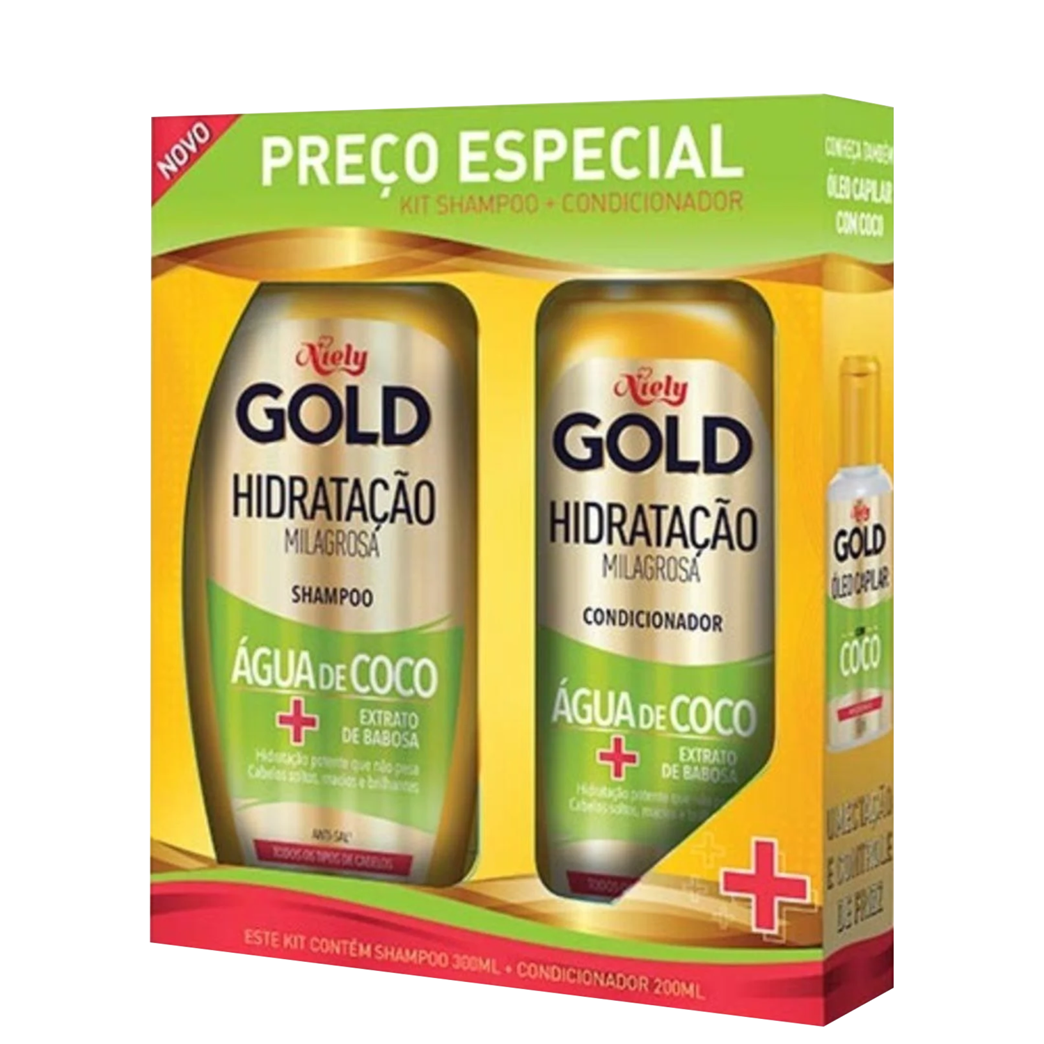 Kit Niely Gold Hidratação Milagrosa Água de Coco (2 Produtos)