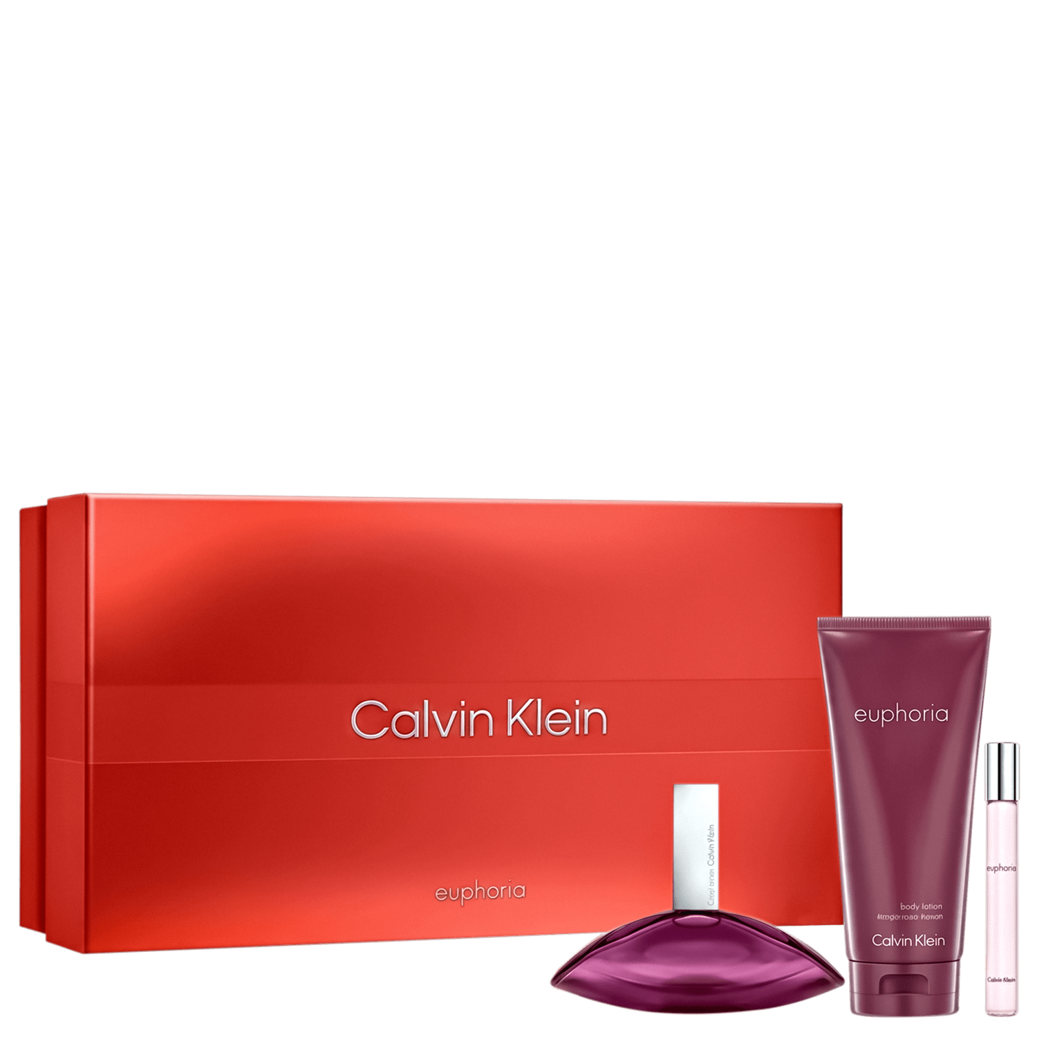Conjunto Euphoria for Women Calvin Klein Feminino - Perfume Eau de Parfum 100ml + Body Lotion 200ml + Travel Size 10ml
