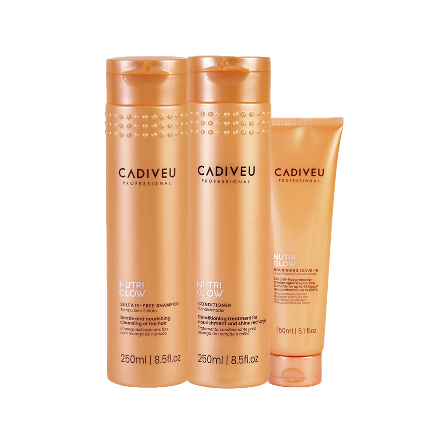 KIT CDV PRO NUTRI GLOW - SH 250ML+COND 250ML+LEAVE-IN 150ML
