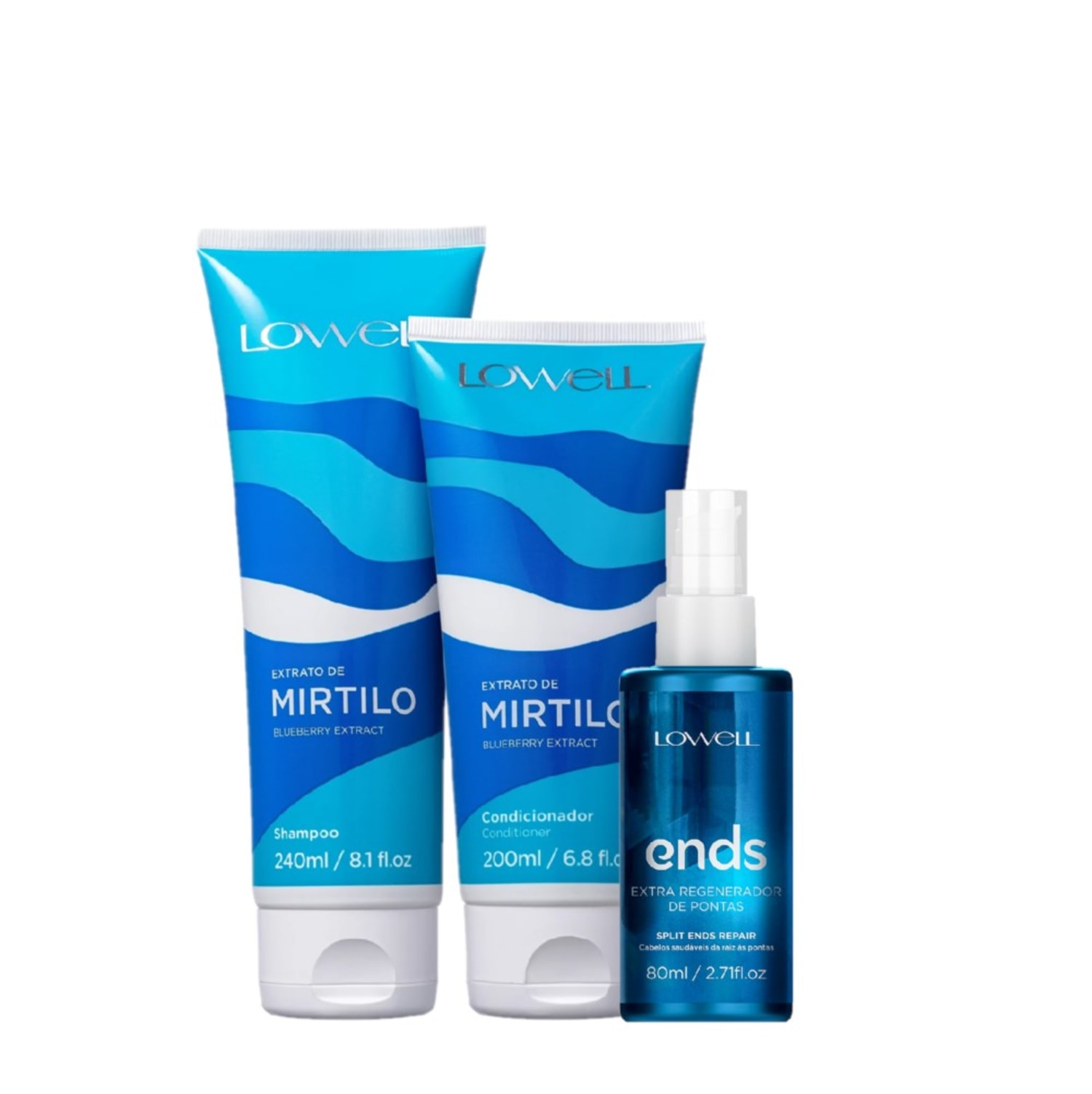 Kit Lowell Extrato de Mirtilo + Ends (3 Produtos)