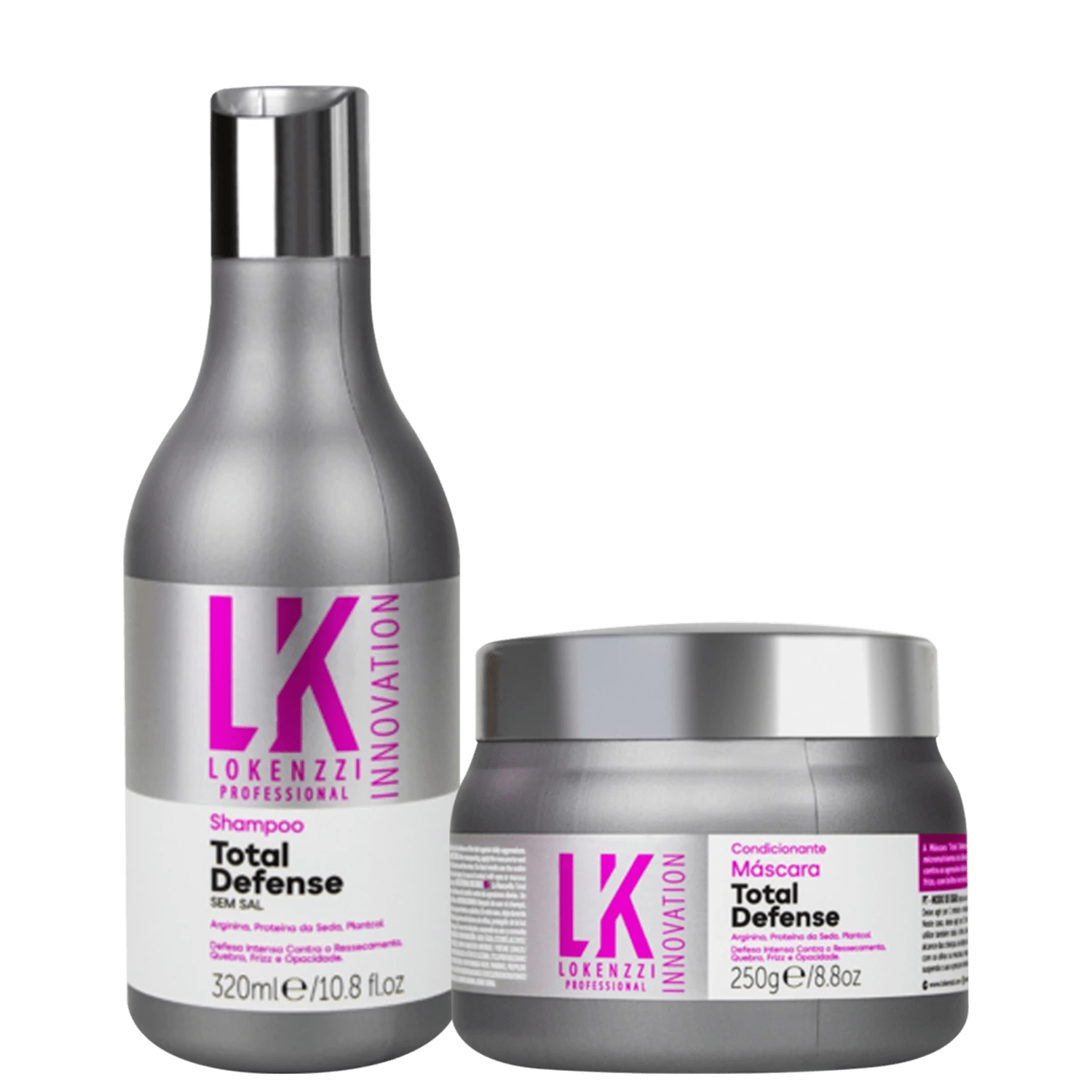 Kit Lokenzzi Total Defense Tratamento - Shampoo 320ml + Máscara Capilar 250g