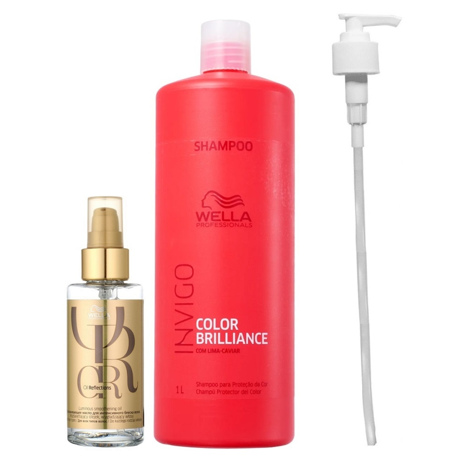 Kit Wella Professionals Oil Reflections + Invigo Color Brilliance e Válvula Pump (2 Produtos)