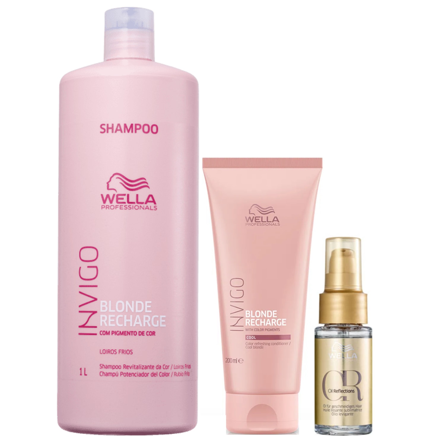 Kit Wella Professionals Blonde Recharge Trio (3 Produtos)