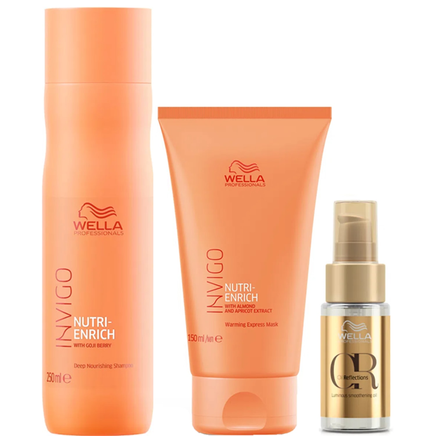 Kit Wella Professionals Invigo Nutri-Enrich Express +Oil Reflections Trio (3 Produtos)
