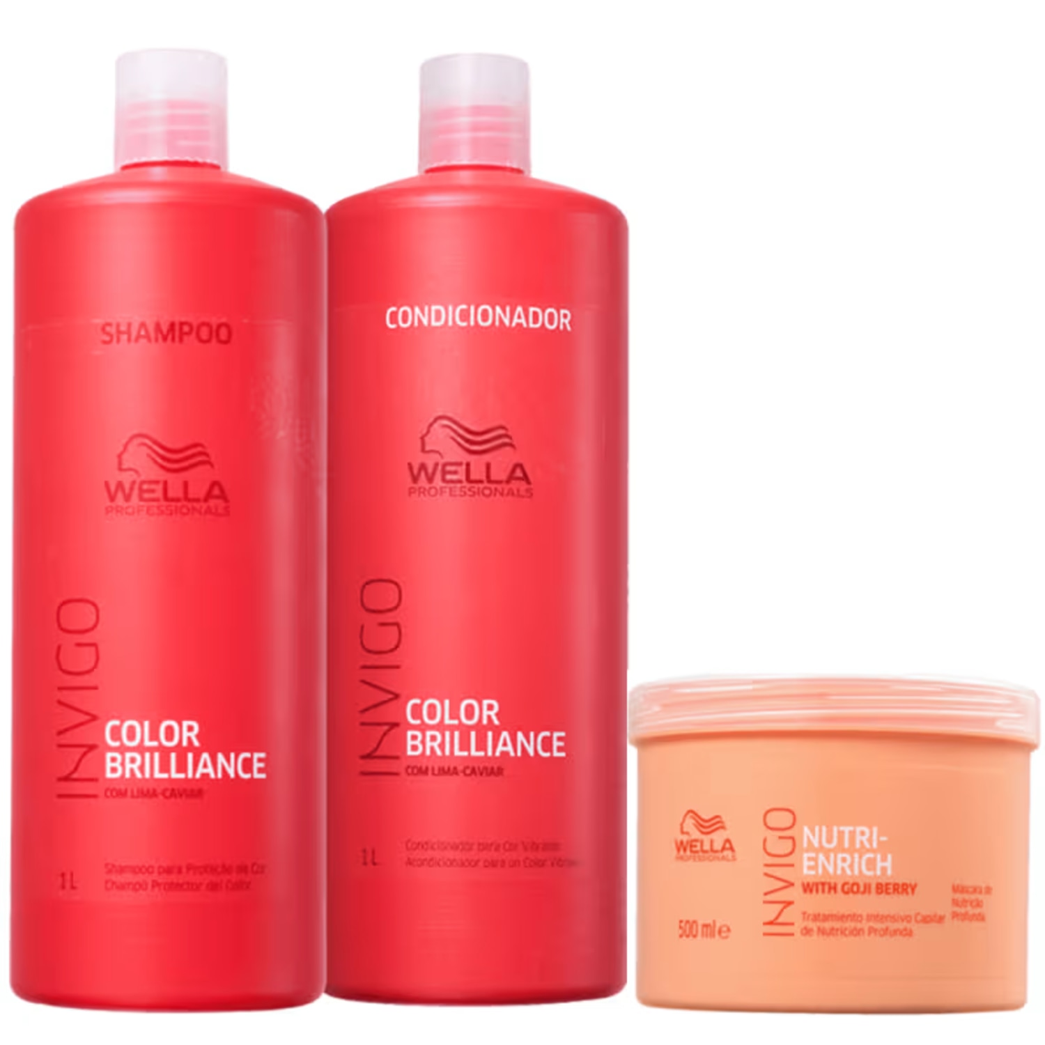 Kit Wella Professionals Invigo Color Brilliance + Nutri-Enrich Salon Trio (3 Produtos)