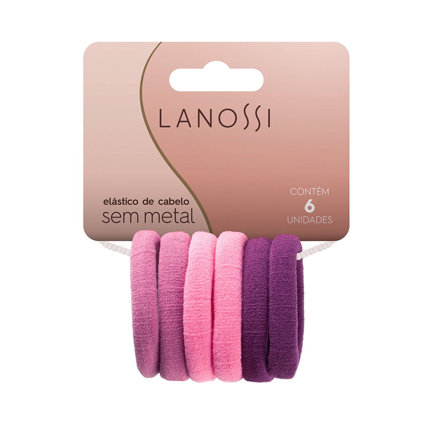 Lanossi Violet Sem Metal - Elástico de Cabelo (6 Unidades)
