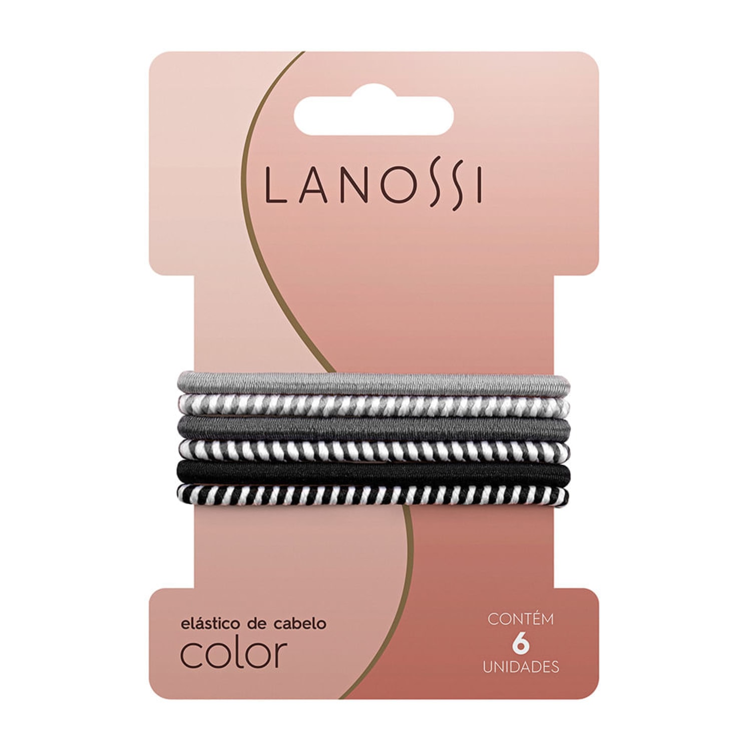 Lanossi Silver Hair Ties Daily - Elástico de Cabelo (6 Unidades)