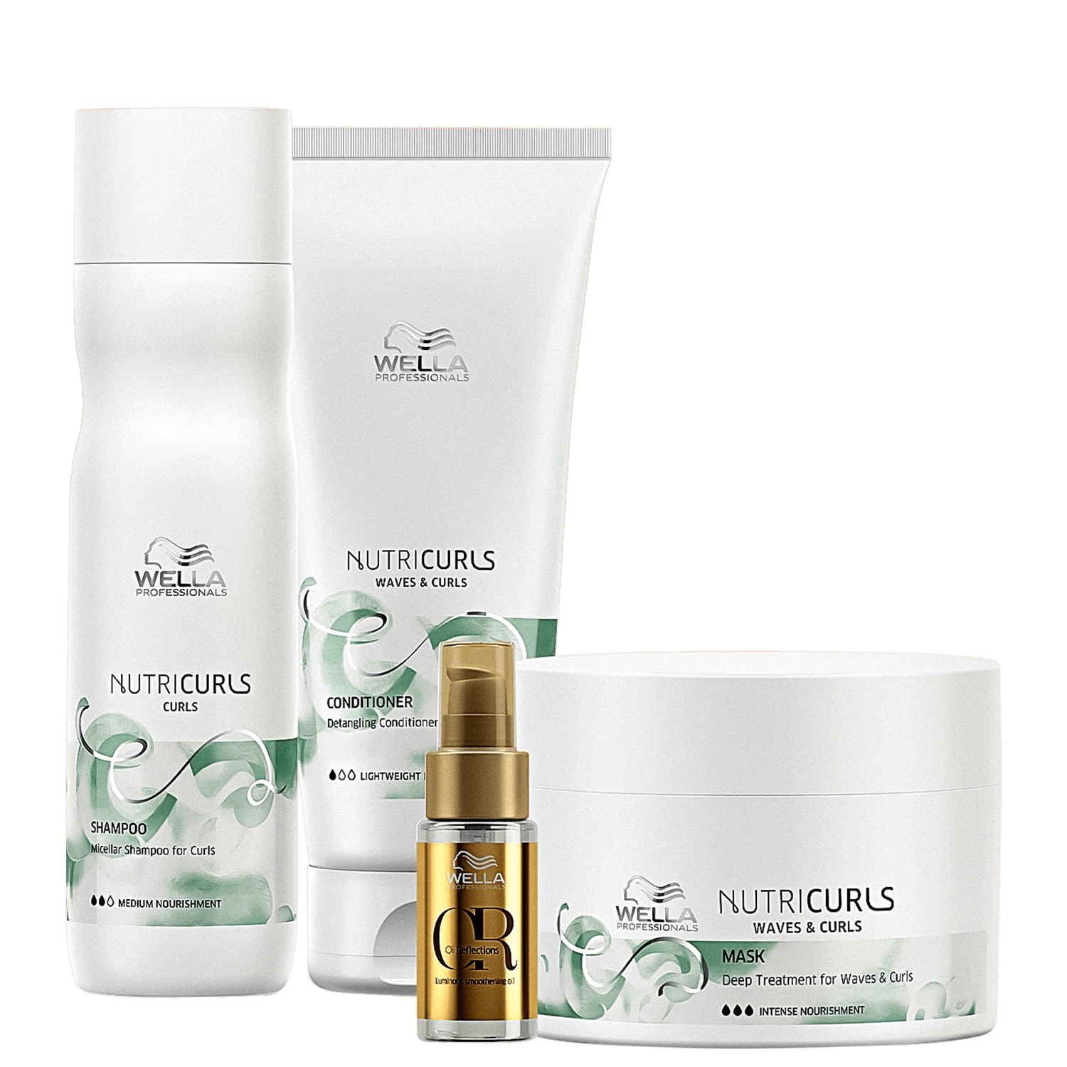 Kit Wella Professionals Nutricurls + Oil Reflections Quarteto (4 Produtos)