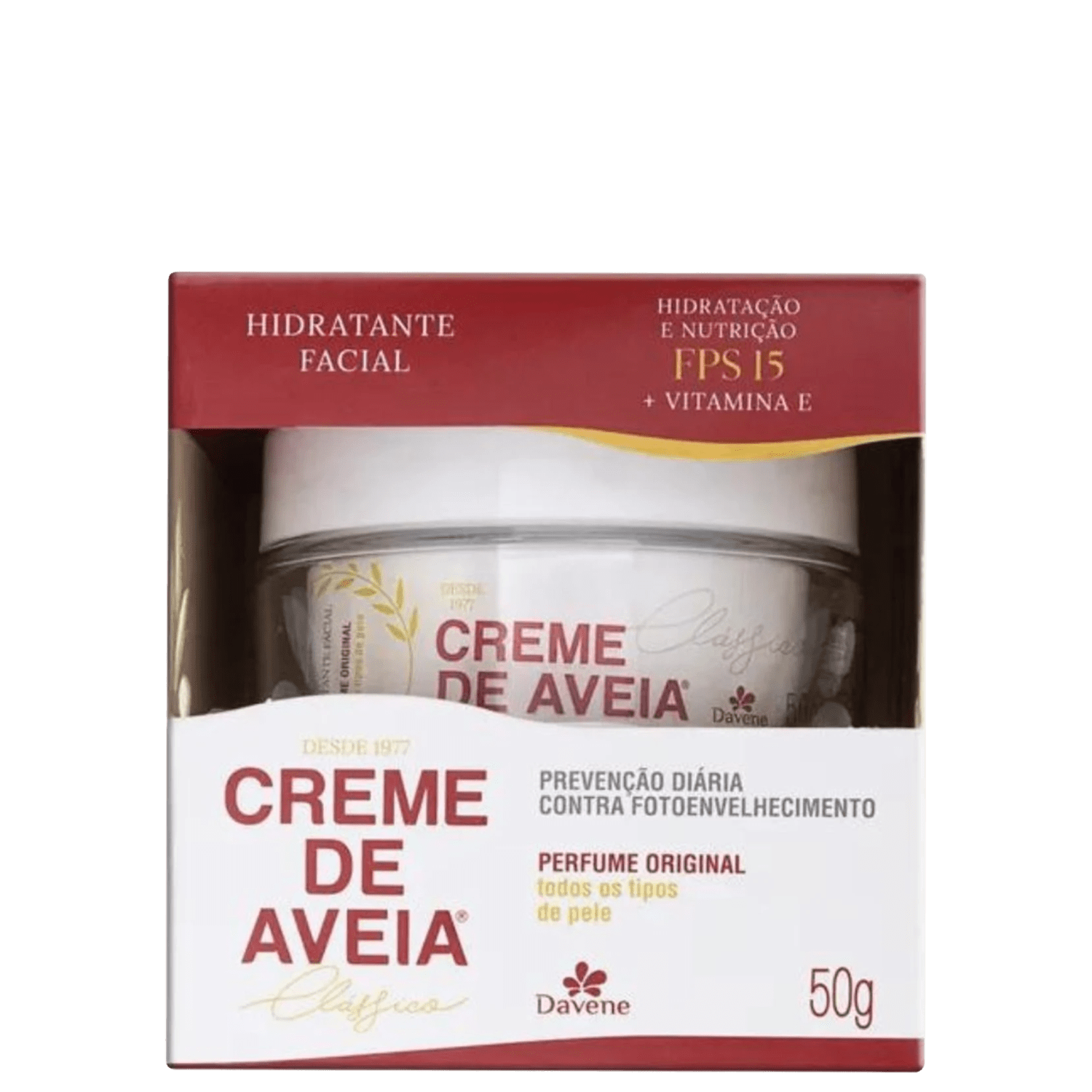 Davene Creme de Aveia Original FPS 15 - Hidratante Facial 50g