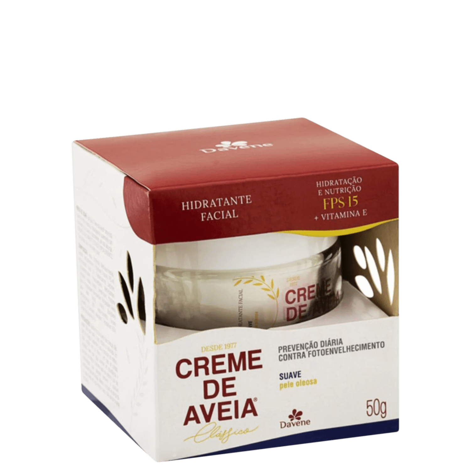 Davene Creme de Aveia Suave FPS 15 - Hidratante Facial 50g