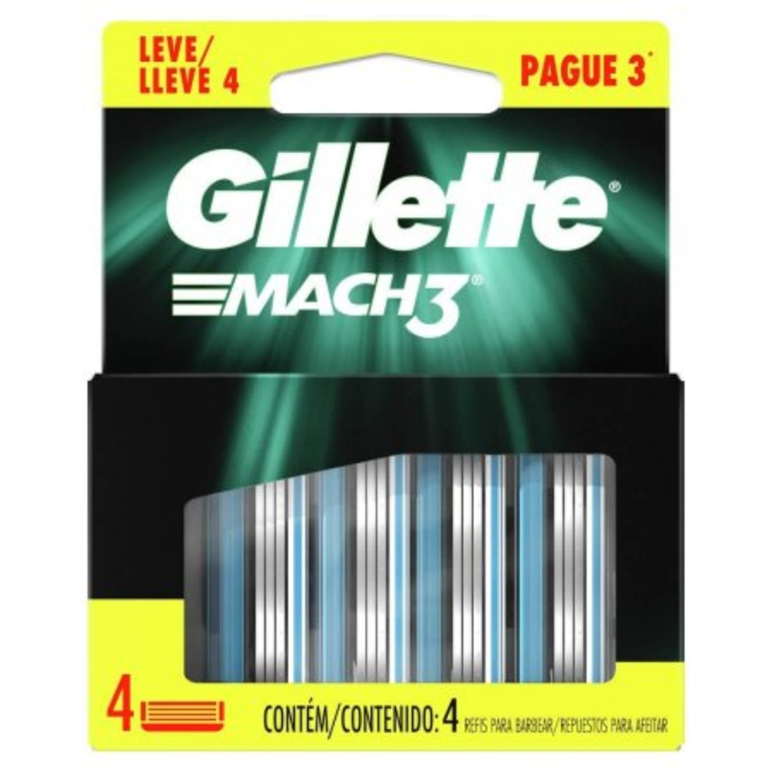 Carga Gillette Mach3 Leve 4 Pague 3 Cartuchos