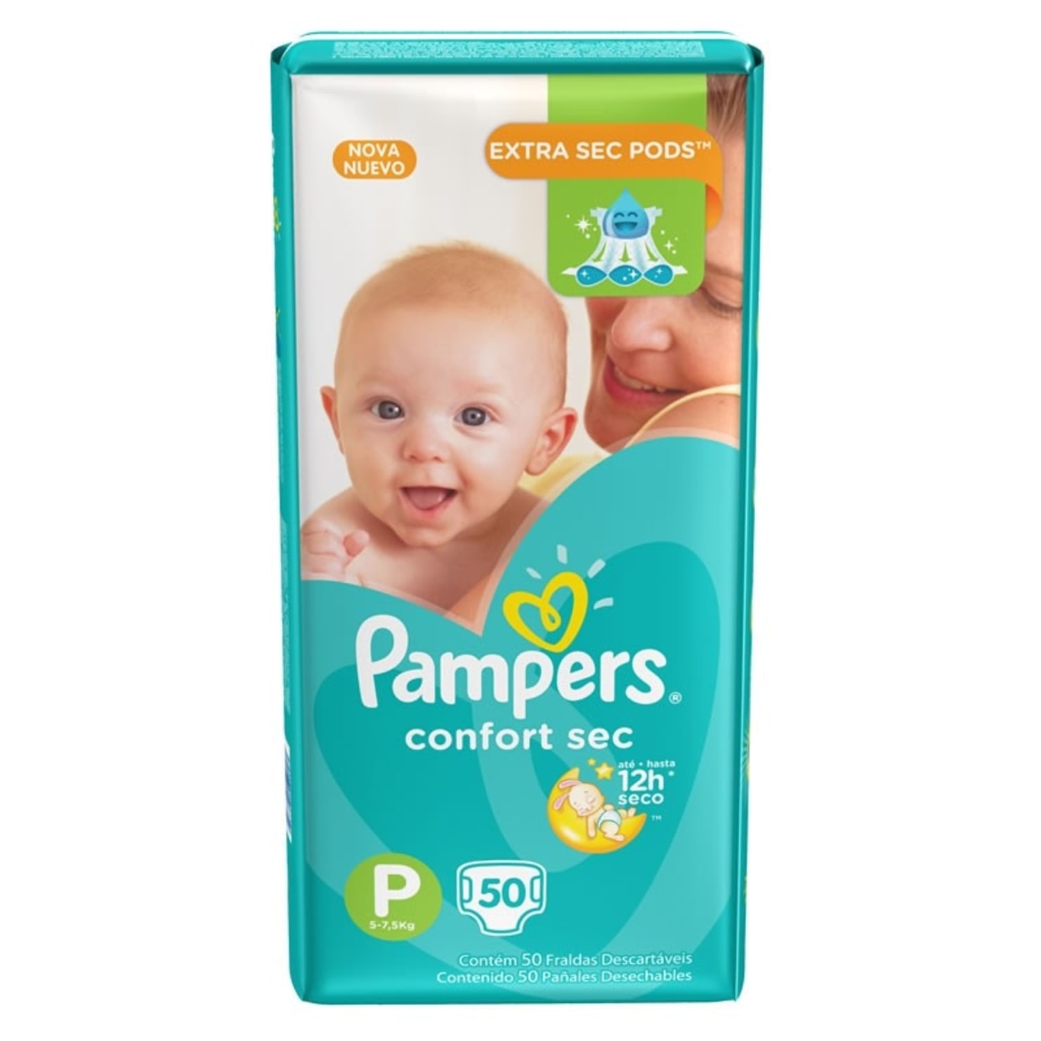 Pampers Confort Sec P - Fralda Descartável (50 Unidades)