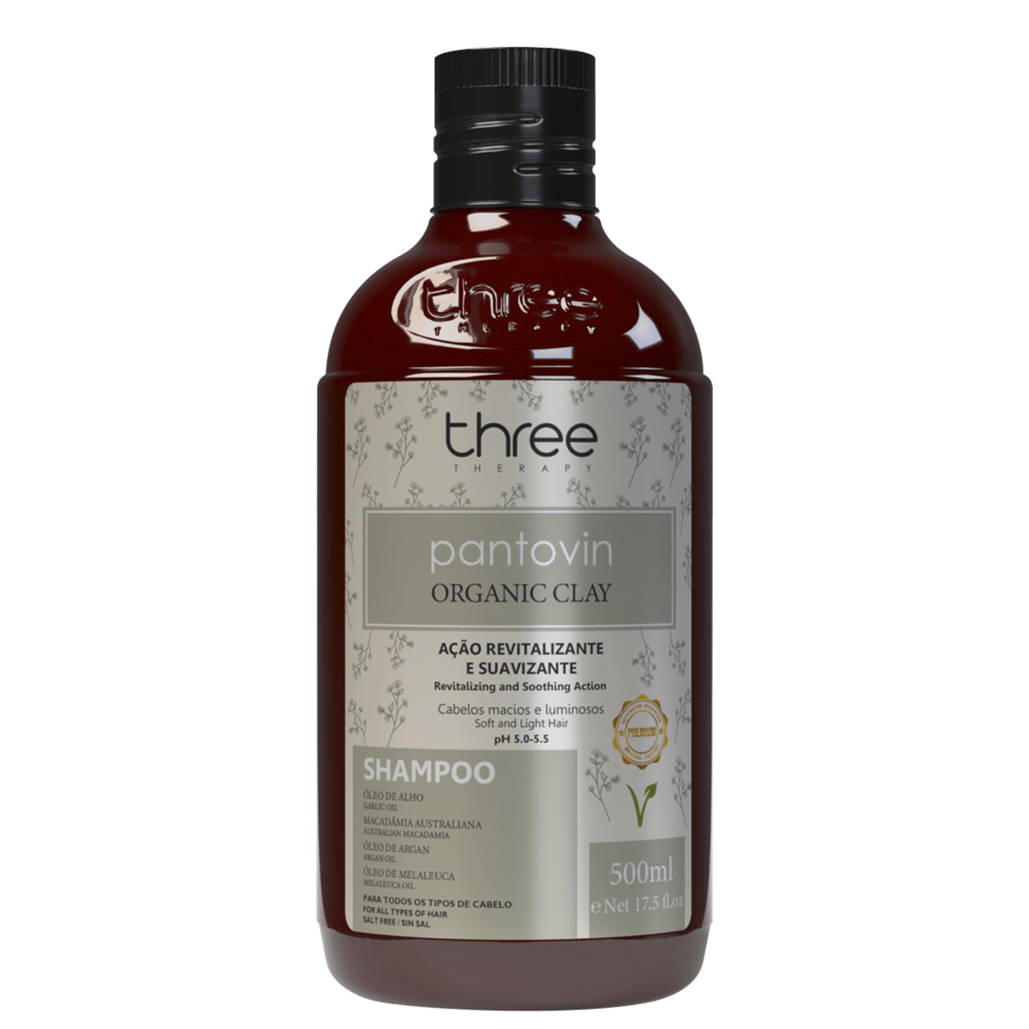 Three Therapy Pantovin Organic Clay - Shampoo 500ml