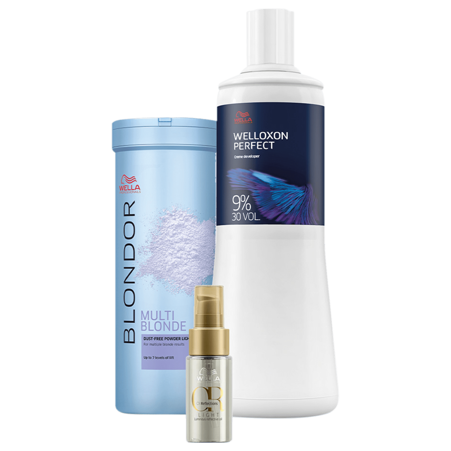 Kit Wella Professionals Descoloração 30 Vol. + Oil Reflections Light Trio (3 Produtos)