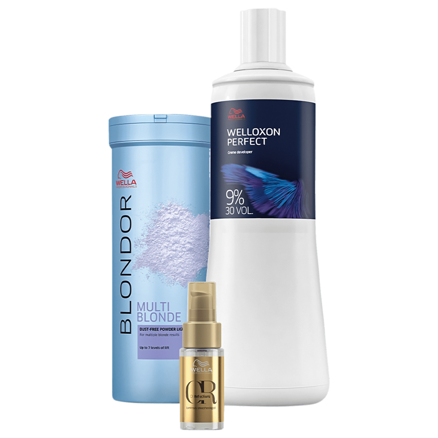 Kit Wella Professionals Descoloração 30 Vol. + Oil Reflections Trio (3 Produtos)