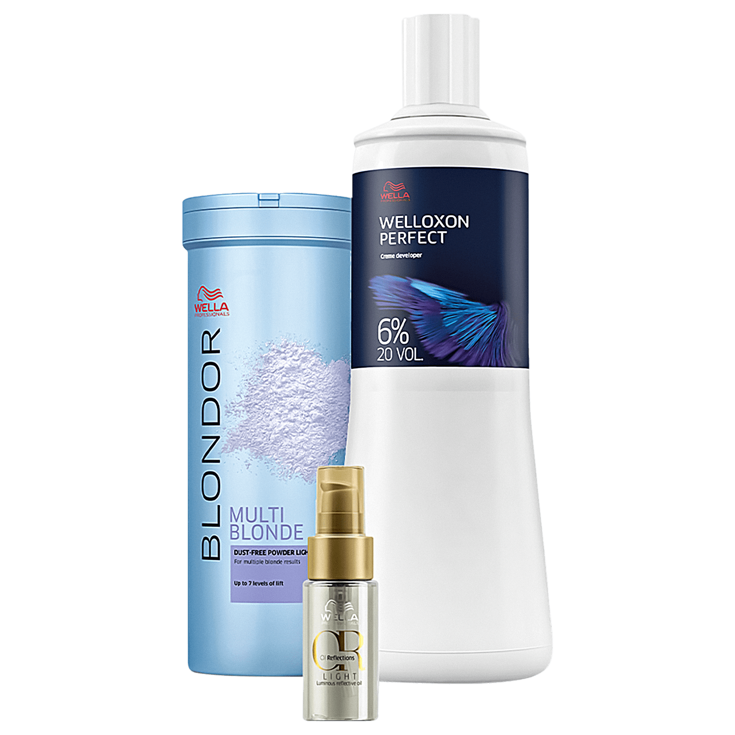 Kit Wella Professionals Descoloração 20 Vol. + Oil Reflections Light Trio (3 Produtos)