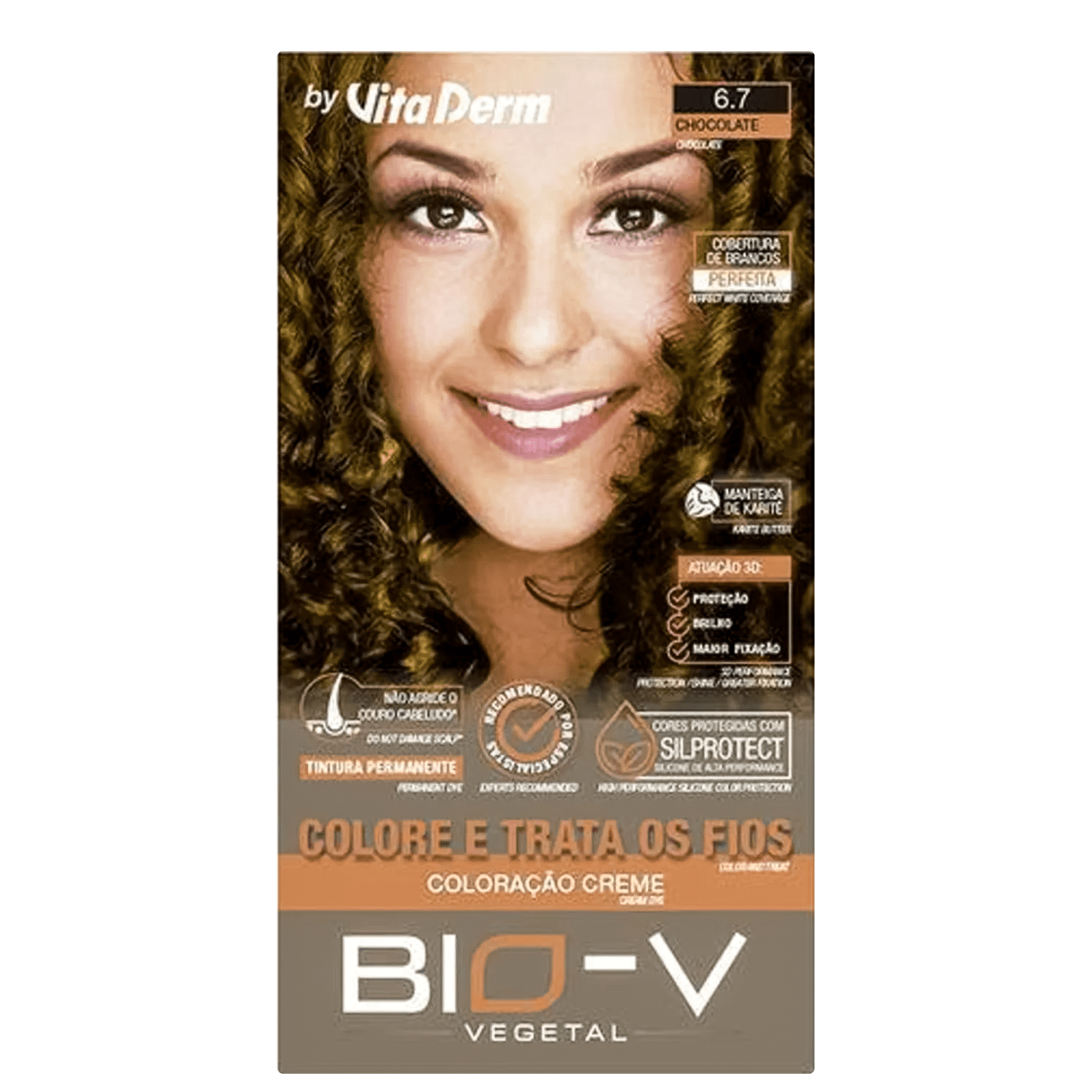 Vita Derm Bio-V Vegetal 6.7 Chocolate - Coloração Permanente