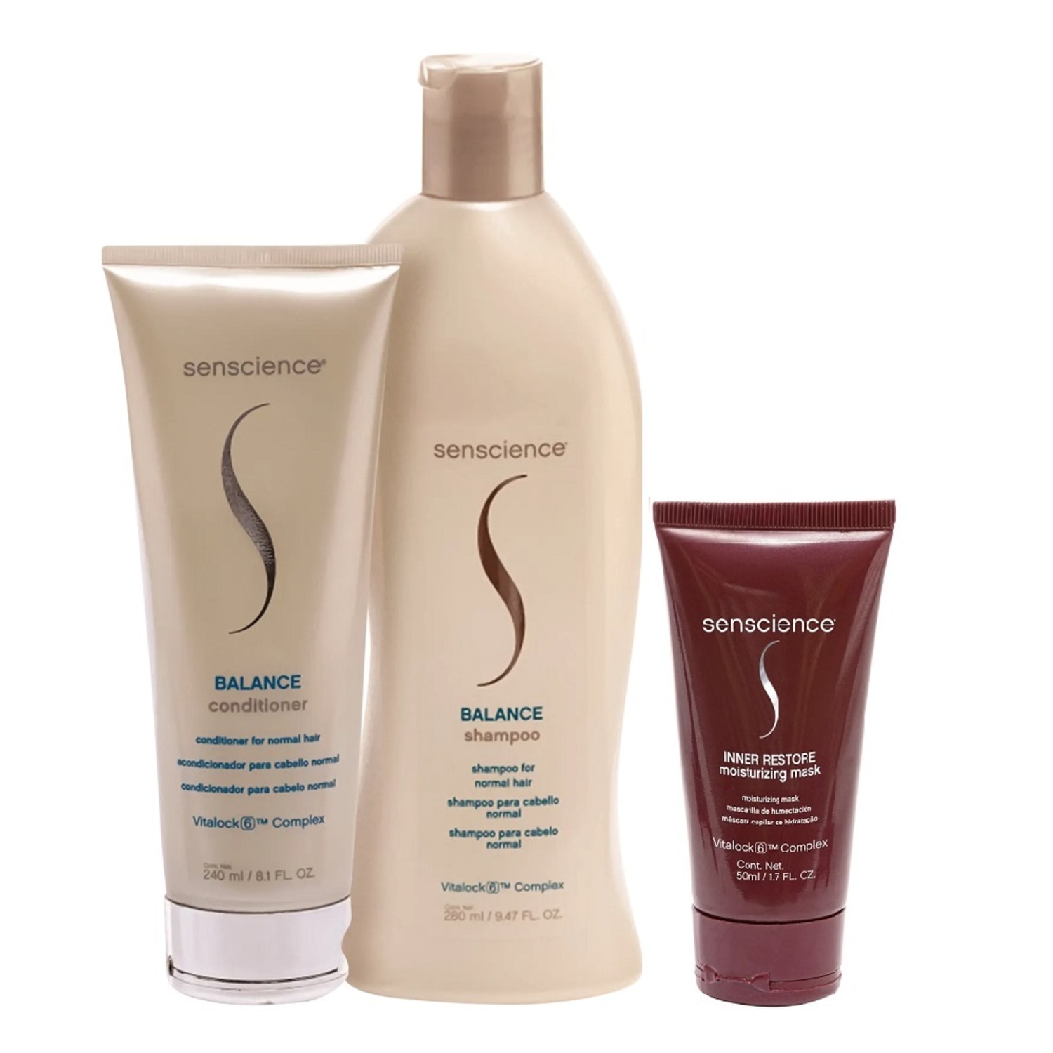 Kit Senscience Balance Inner Restore Moisturizing Mask (3 Produtos)
