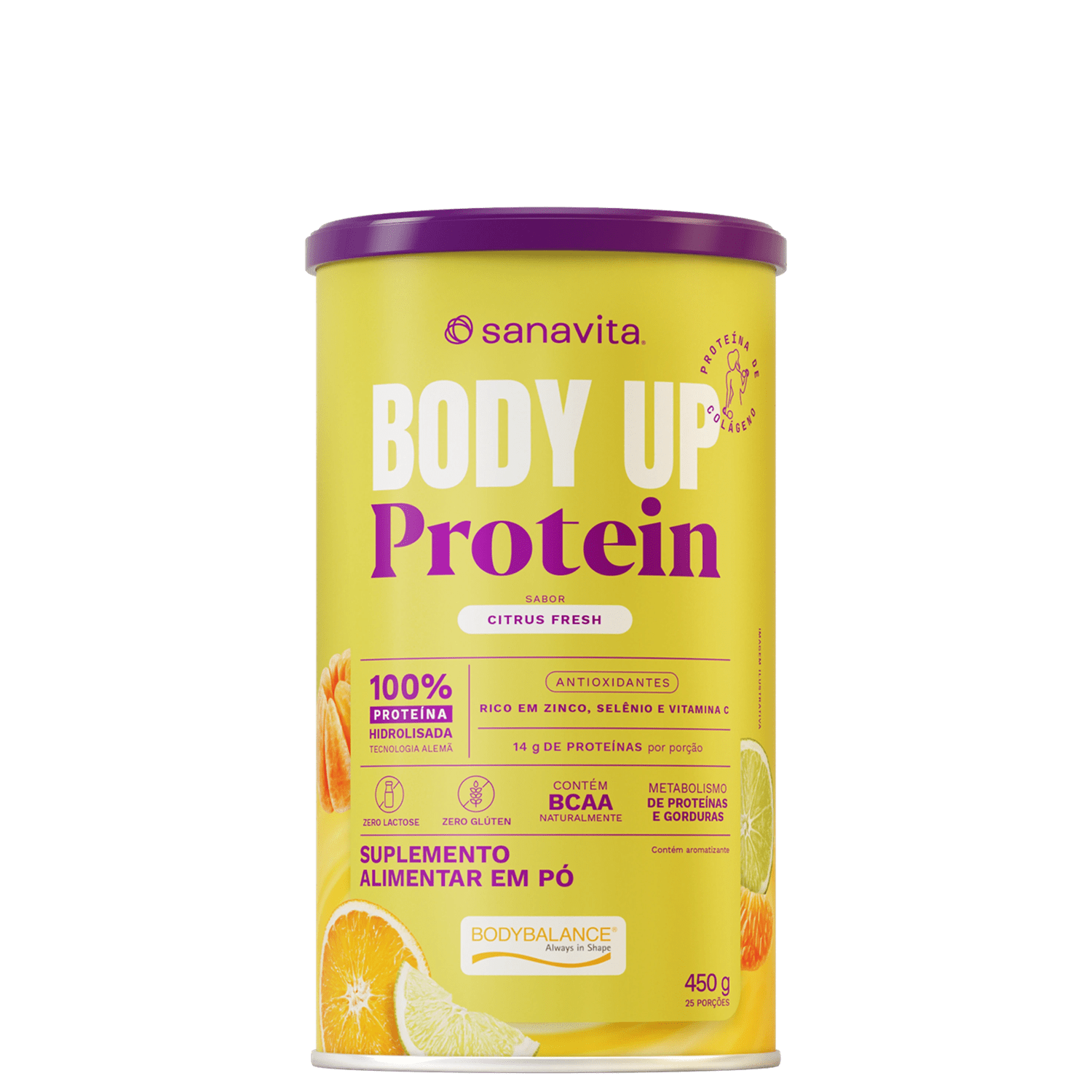 Sanavita Body Up Protein Citrus Fresh - Suplemento Alimentar em Pó 450g