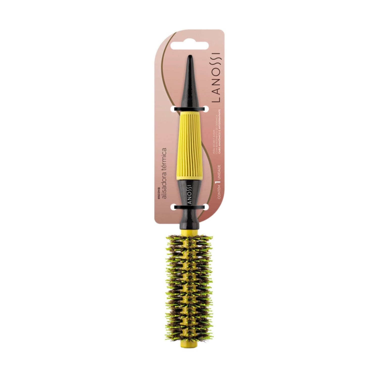 Lanossi Ceramic Yellow - Escova de Cabelo Térmica