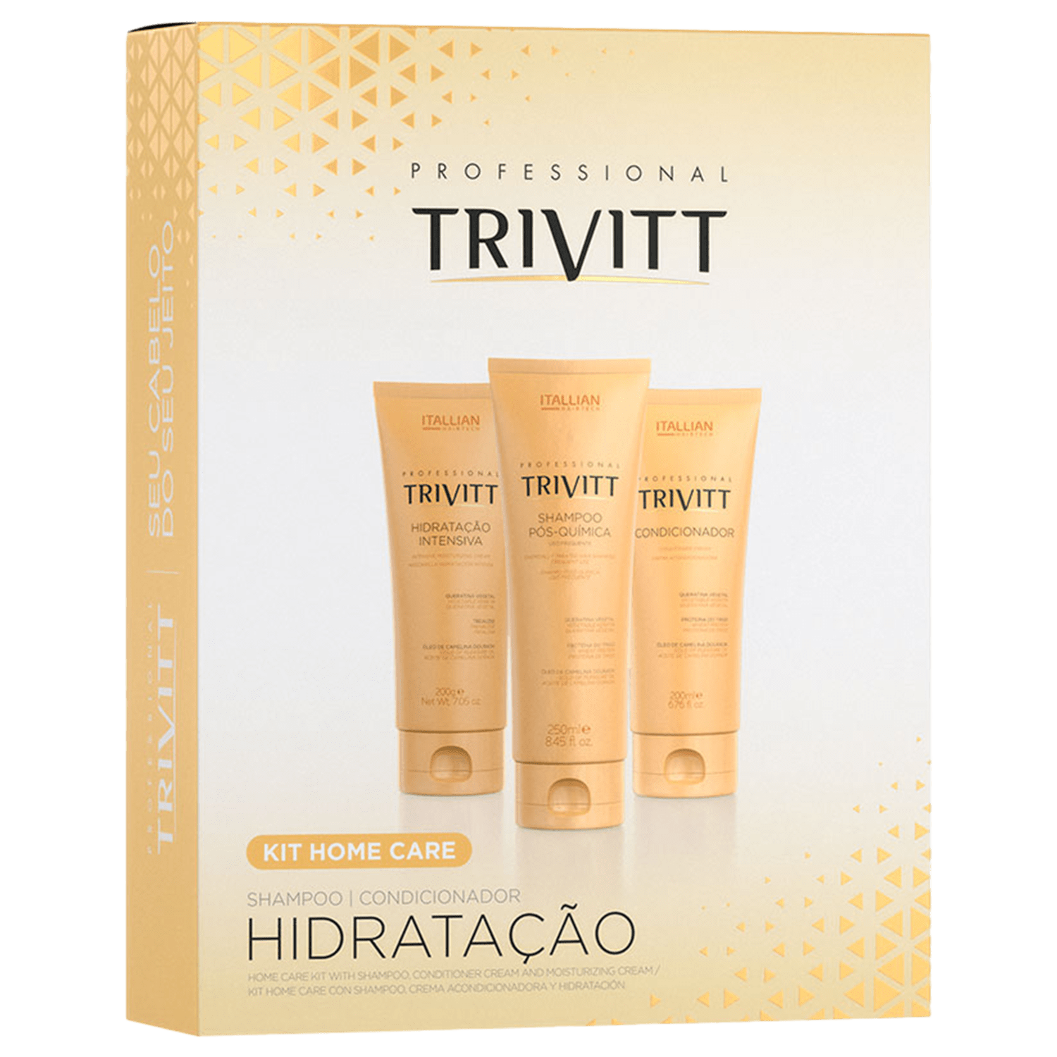 Kit Itallian Hairtech Trivitt Home Care Hidratação Intensiva (3 Produtos)