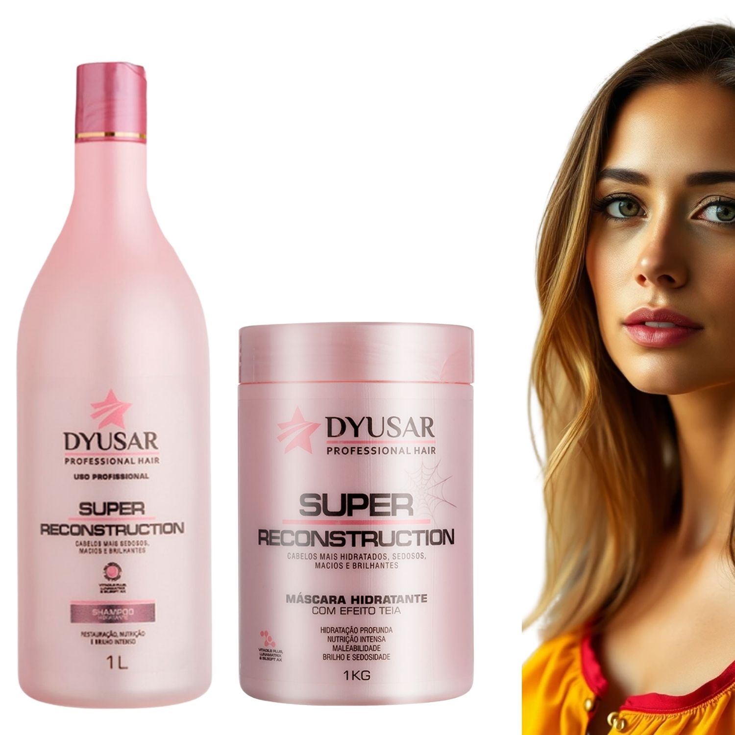 Kit Super Reconstruction Shampoo E Máscara Dyusar Grande