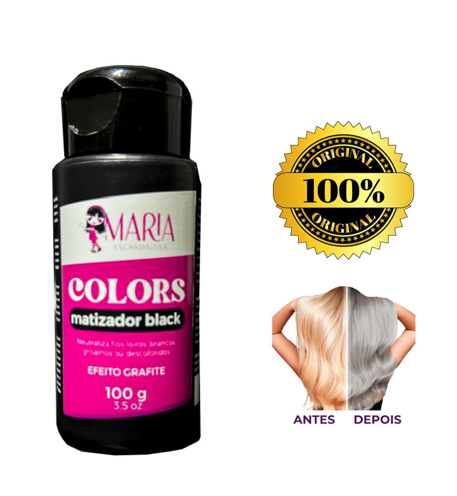 Maria Escandalosa Matizador Black - Efeito Grafite 100g