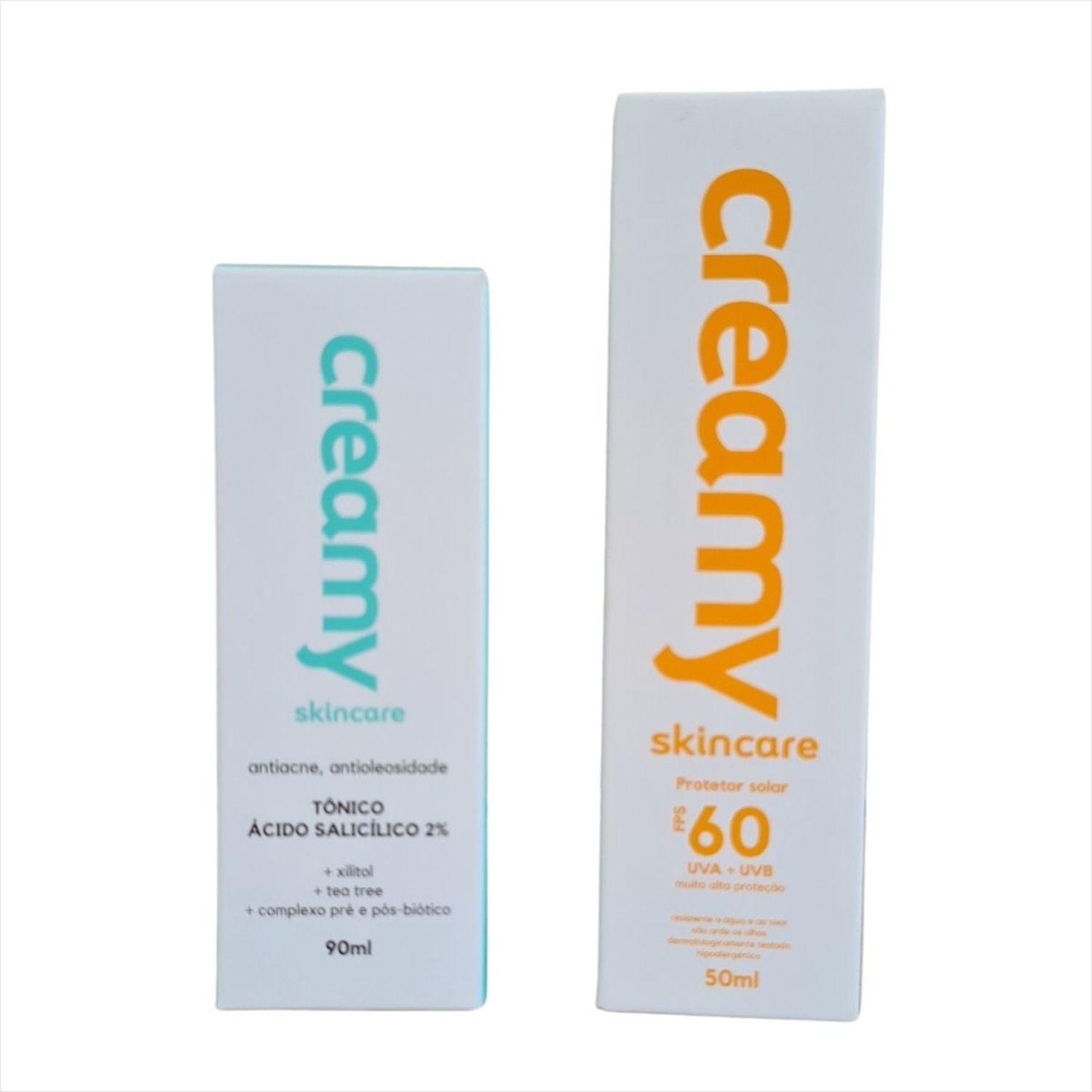 Kit Facial Creamy Tônico Ácido Salicílico e Protetor Solar