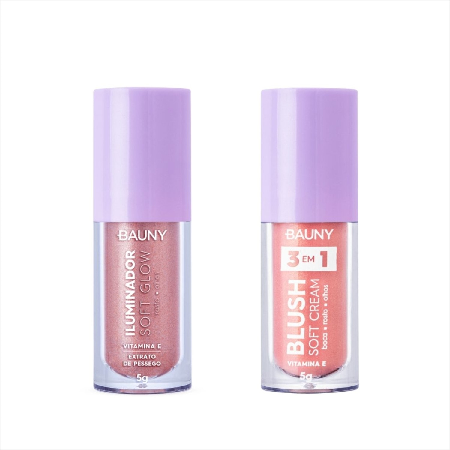 Kit Bauny Iluminador Liquido Sunny e Blush Líquido Magic