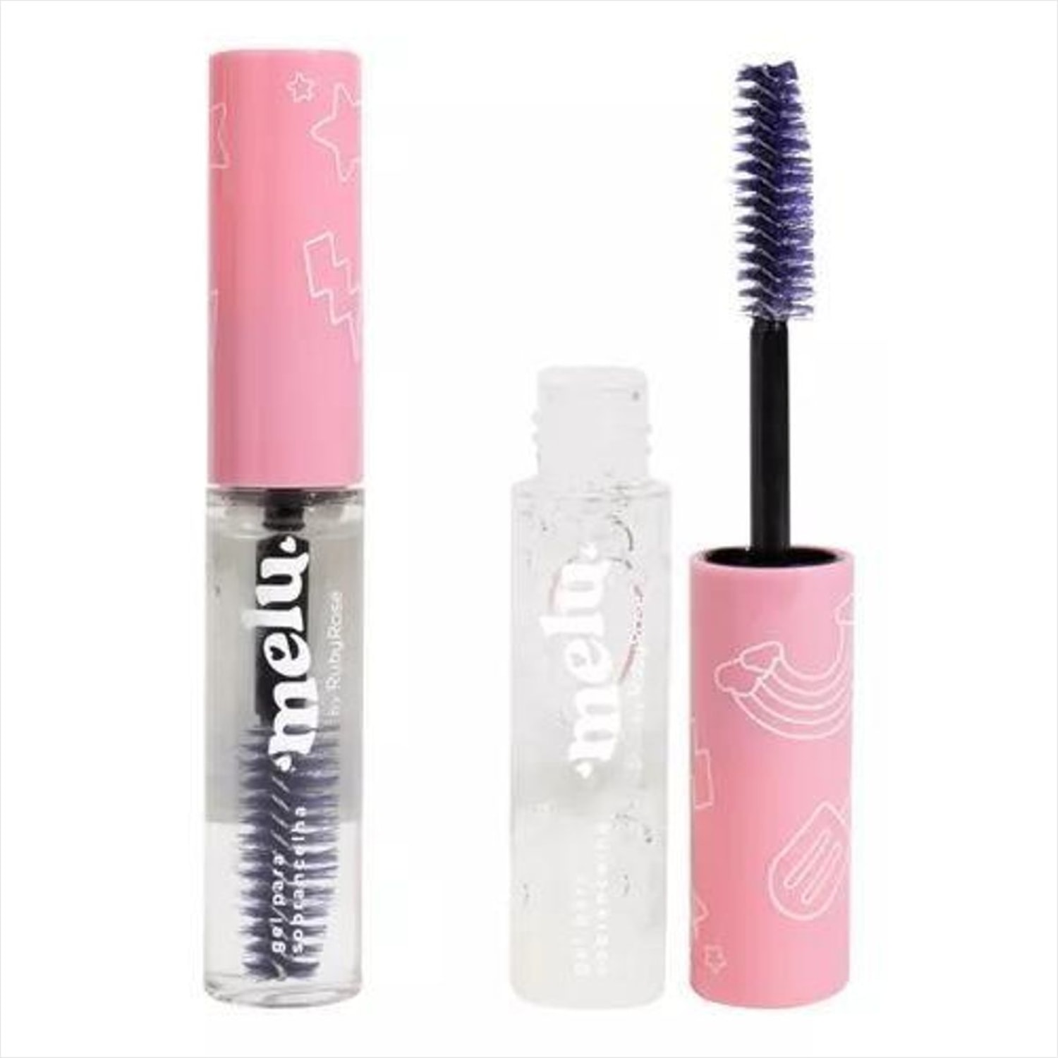 Kit Ruby Rose Gel Sobrancelha Melu+Caneta Delineadora Preta Glass