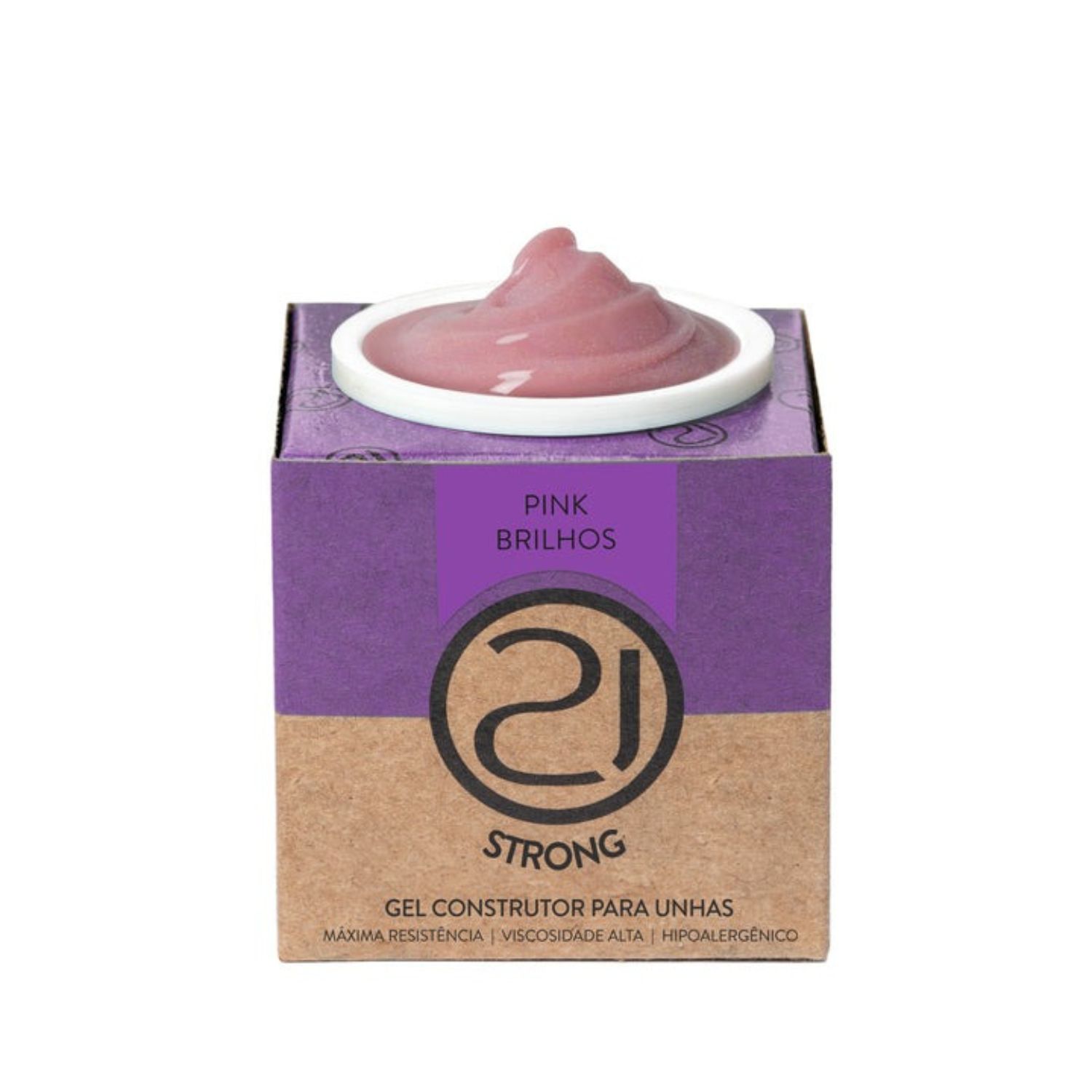 Nails 21 Strong Pink Brilhos - Gel Construtor para Unhas 16g