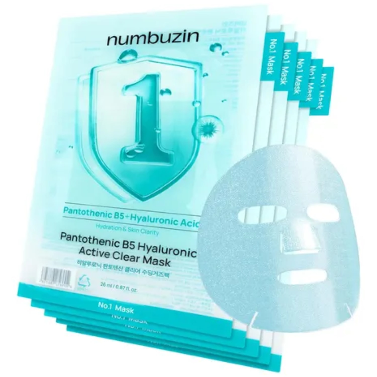 NUMBUZIN No.1 Máscara Facial Purificadora com Ácido Hialurônico Pantotênico B5 33ml Quantidade:Unidade